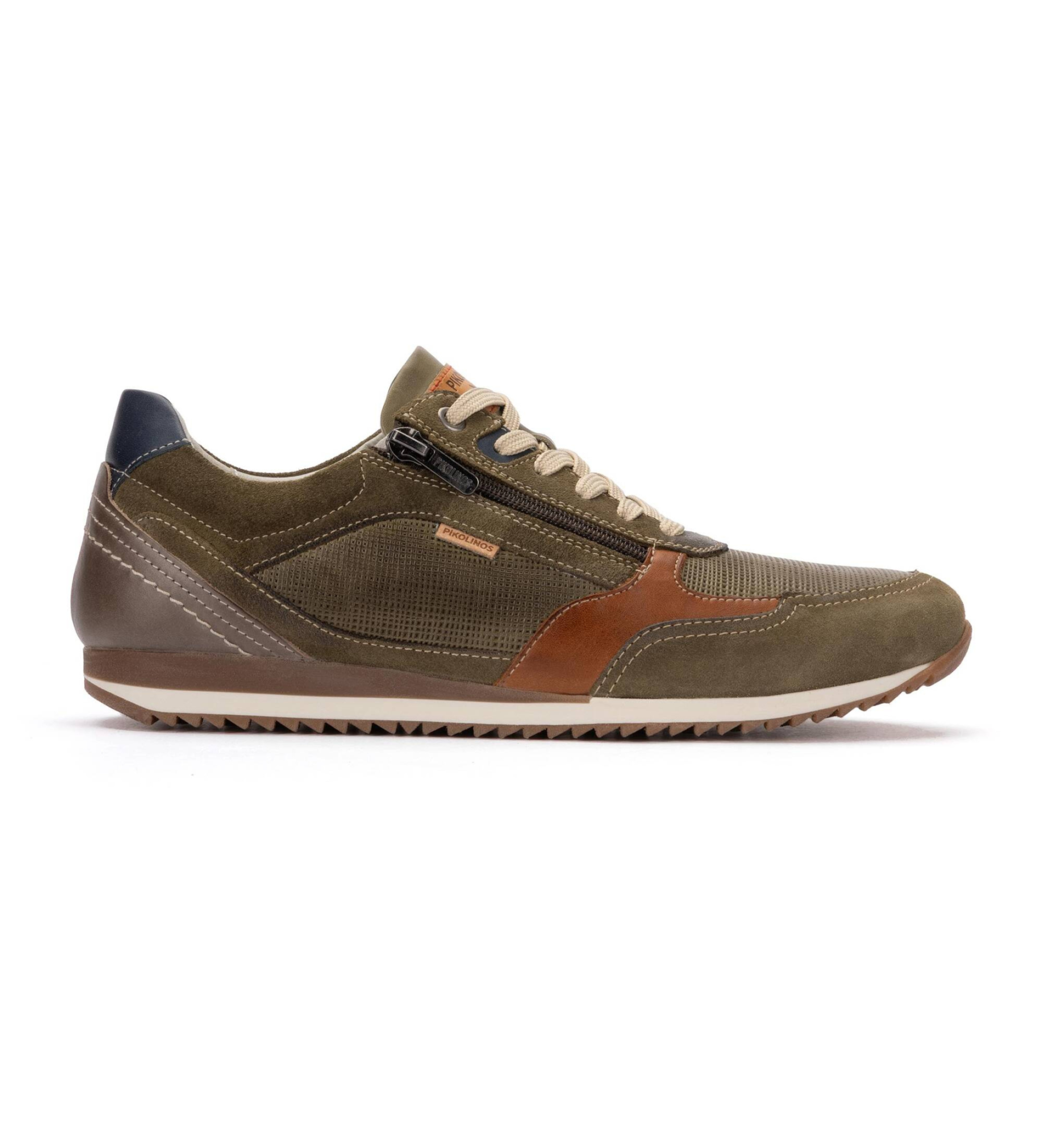 Pikolinos für Herren. M2A-6292SEC1 Liverpool Leder Turnschuhe grün (40), Wohnung, Schnürsenkel, Reißverschluss, Lässig