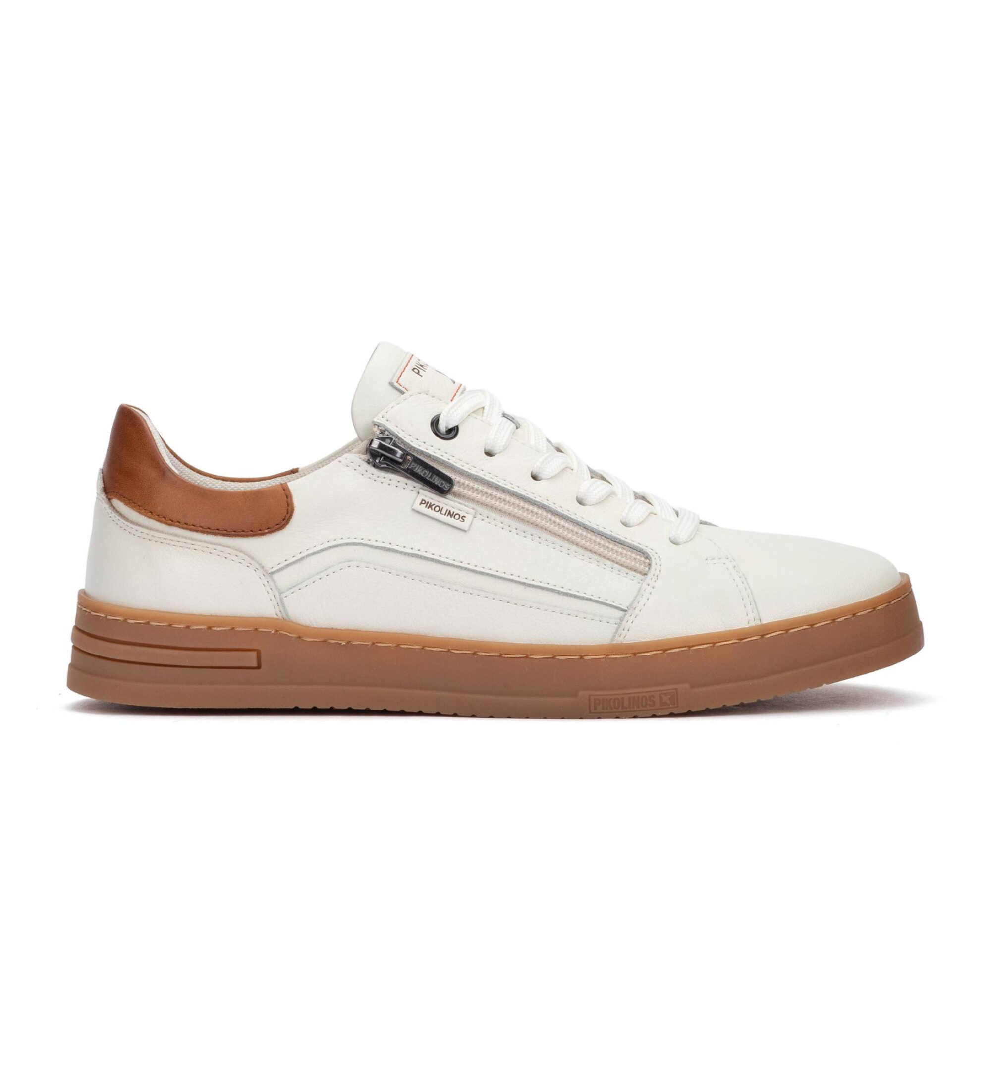 Pikolinos für Herren. M1K-6422C1 Leder Turnschuhe Xativa off-white (40), Weiß, Wohnung, Schnürsenkel, Reißverschluss, Lässig
