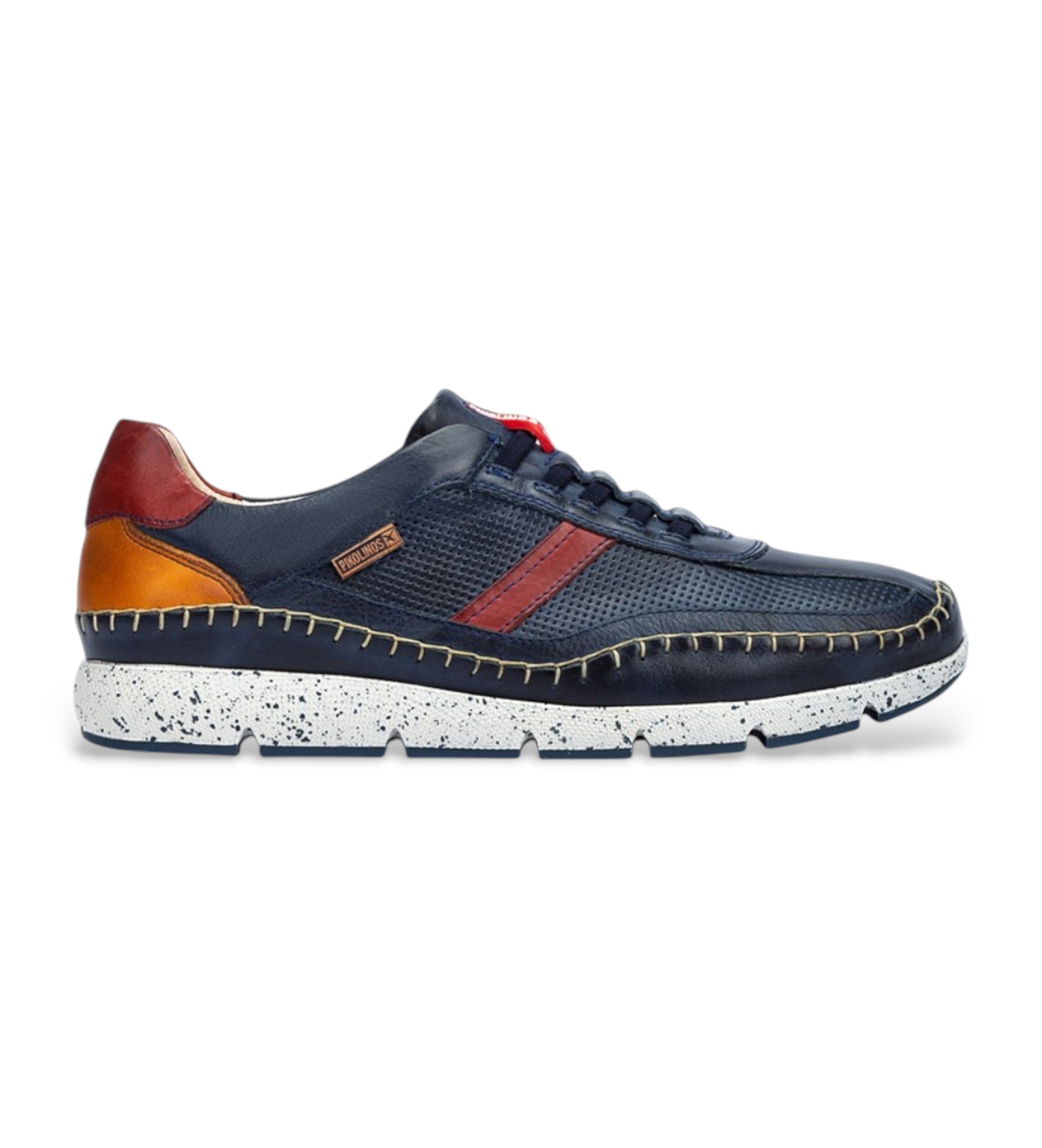 Pikolinos für Herren. M4U-6046C1XL XL Lederturnschuhe mit Gummizug Fuencarral blau (49), Wohnung, Schnürsenkel, Lässig