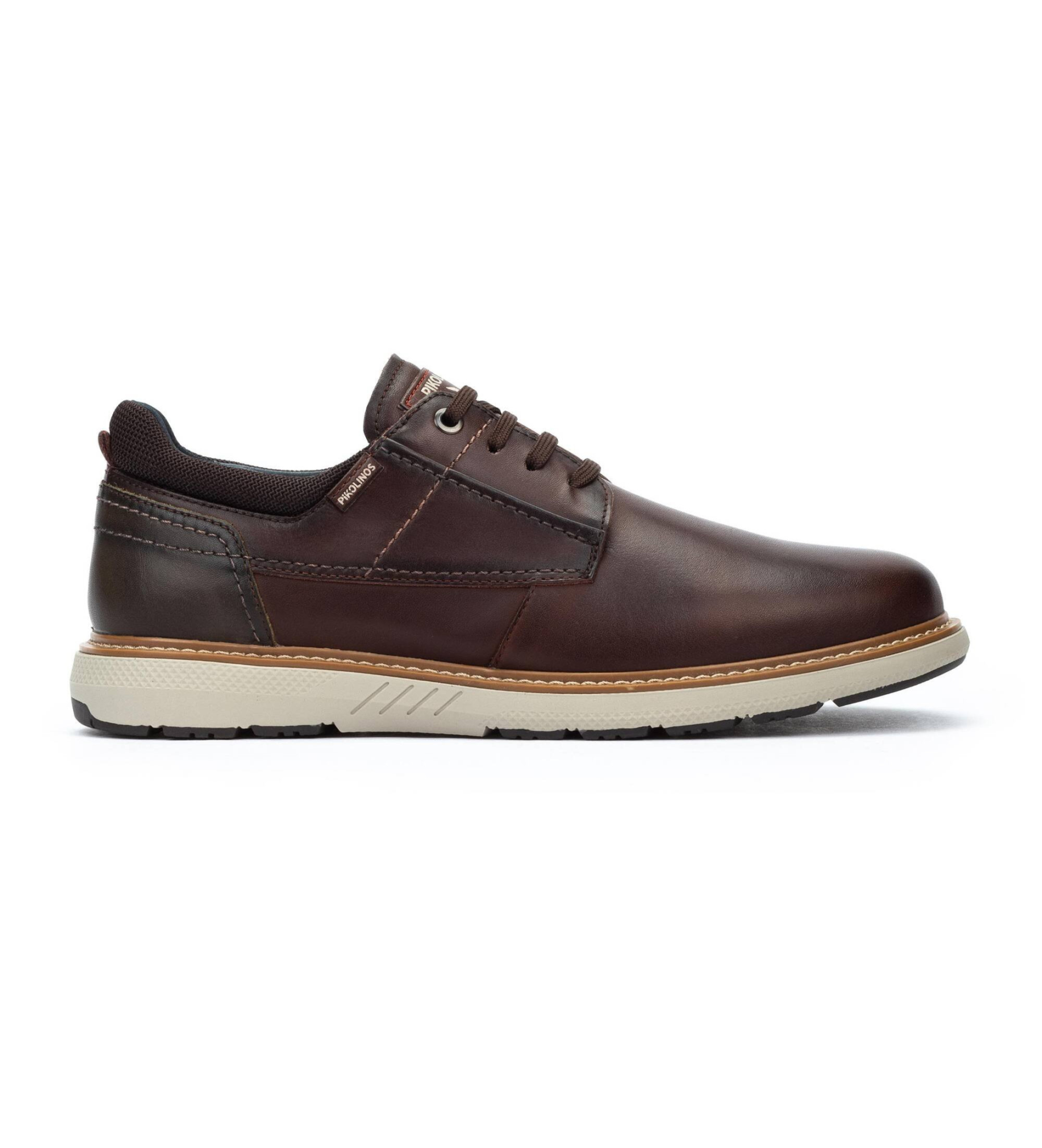 Pikolinos für Herren. M8D-4292C1 Dunkelbraune Bilbao-Lederschuhe (46), Wohnung, Schnürsenkel, Lässig