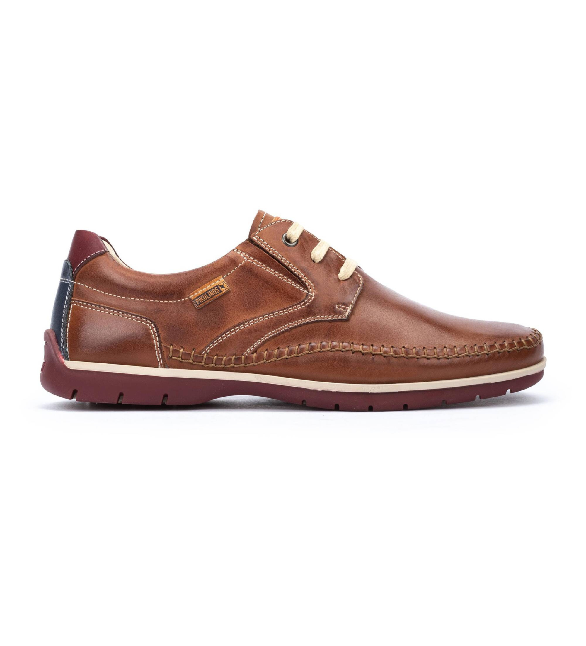 Pikolinos für Damen. M9A-4118 Braune Marbella-Lederschuhe (39), Wohnung, Schnürsenkel, Lässig