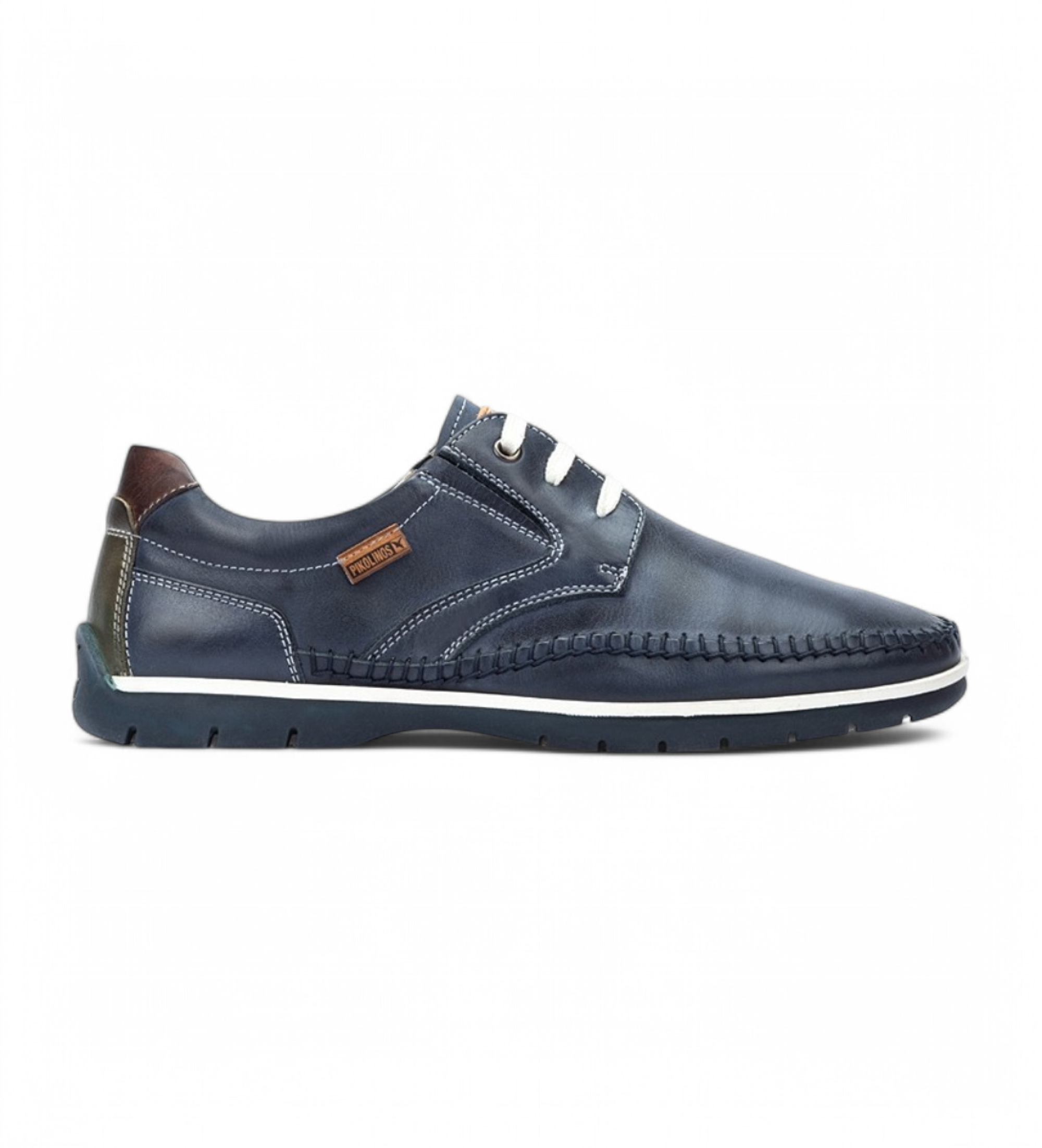 Pikolinos für Herren. M9A-4118 Lederschnürschuhe Marbella blau Gummizug (45), Wohnung, Schnürsenkel, Lässig