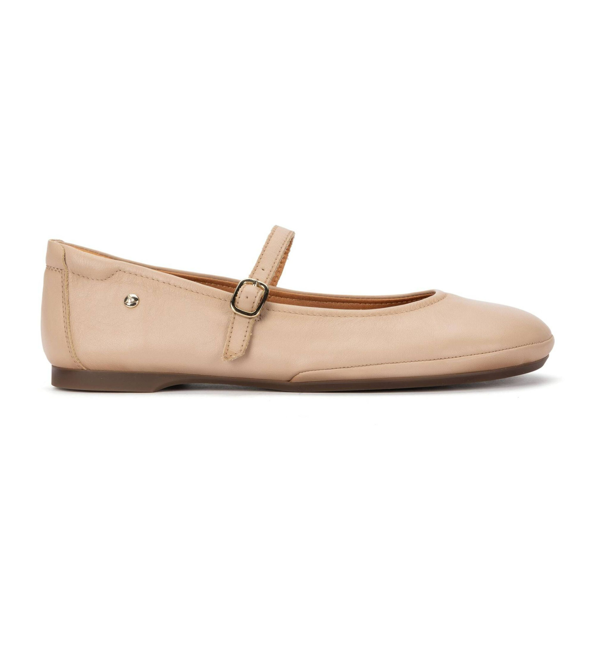 Pikolinos für Damen. W2S-2631CO Carmona Ballerina-Pumps aus beigem Leder (36), Wohnung, Schnalle, Lässig