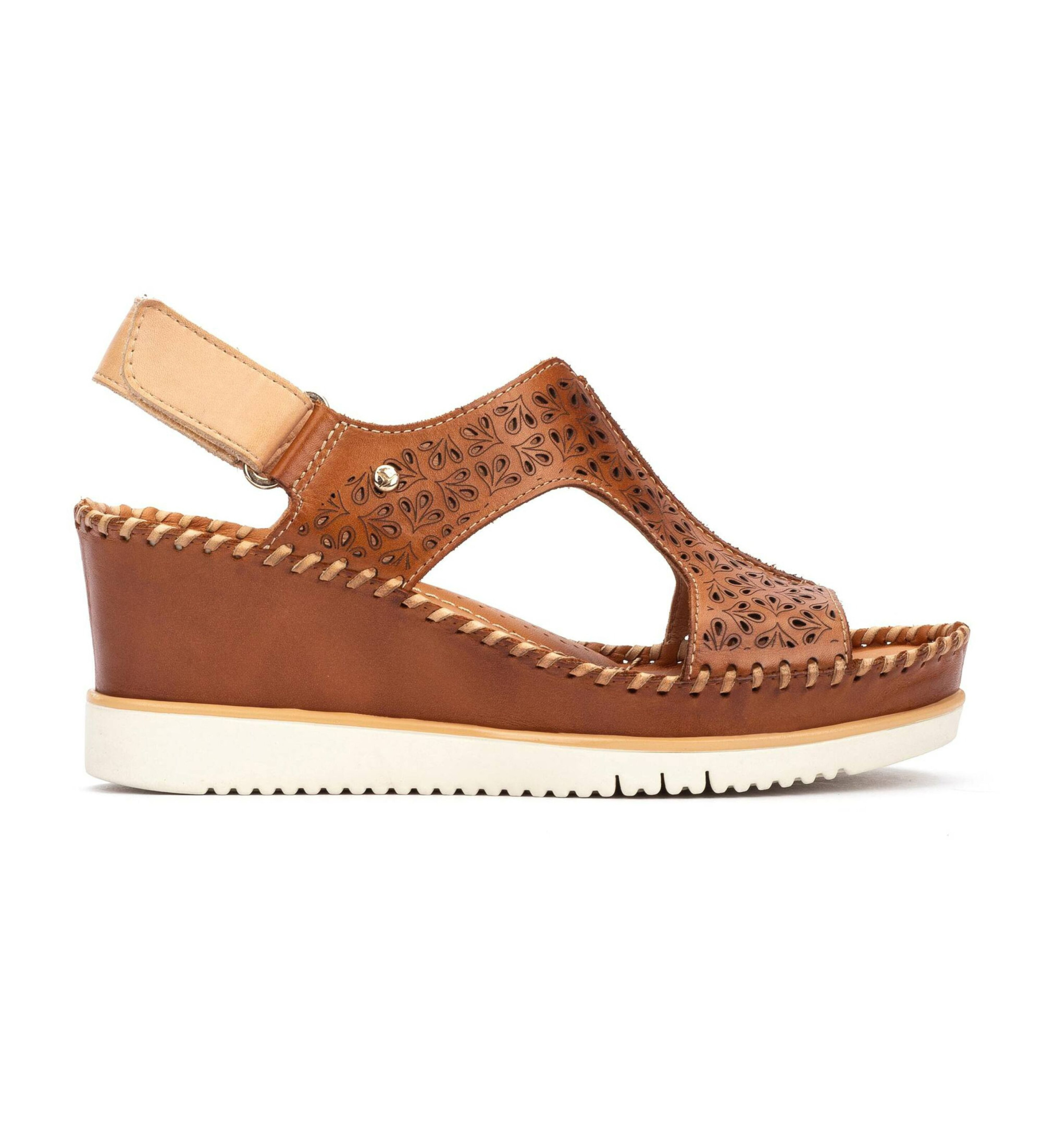 Pikolinos für Damen. W3Z-1623C1 Braune Aguadulce Ledersandalen (39), 5 bis 8 cm, Klettverschluss, Lässig