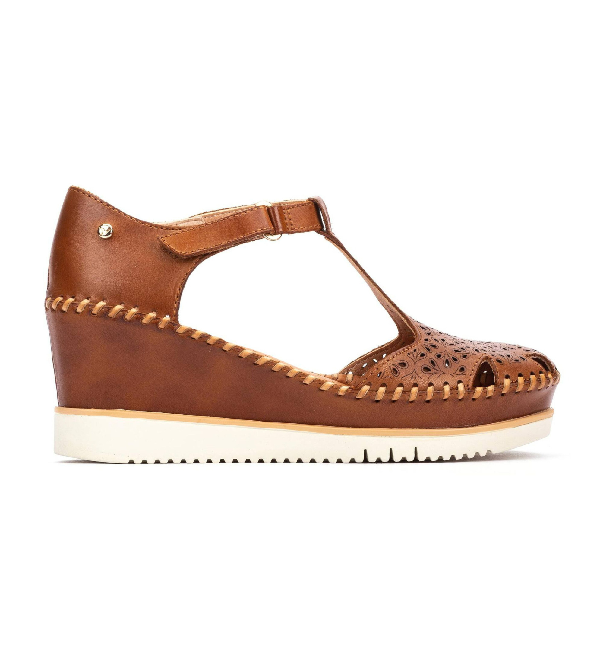 Pikolinos für Damen. W3Z-1629 Braune Aguadulce Ledersandalen (40), 5 bis 8 cm, Klettverschluss, Lässig