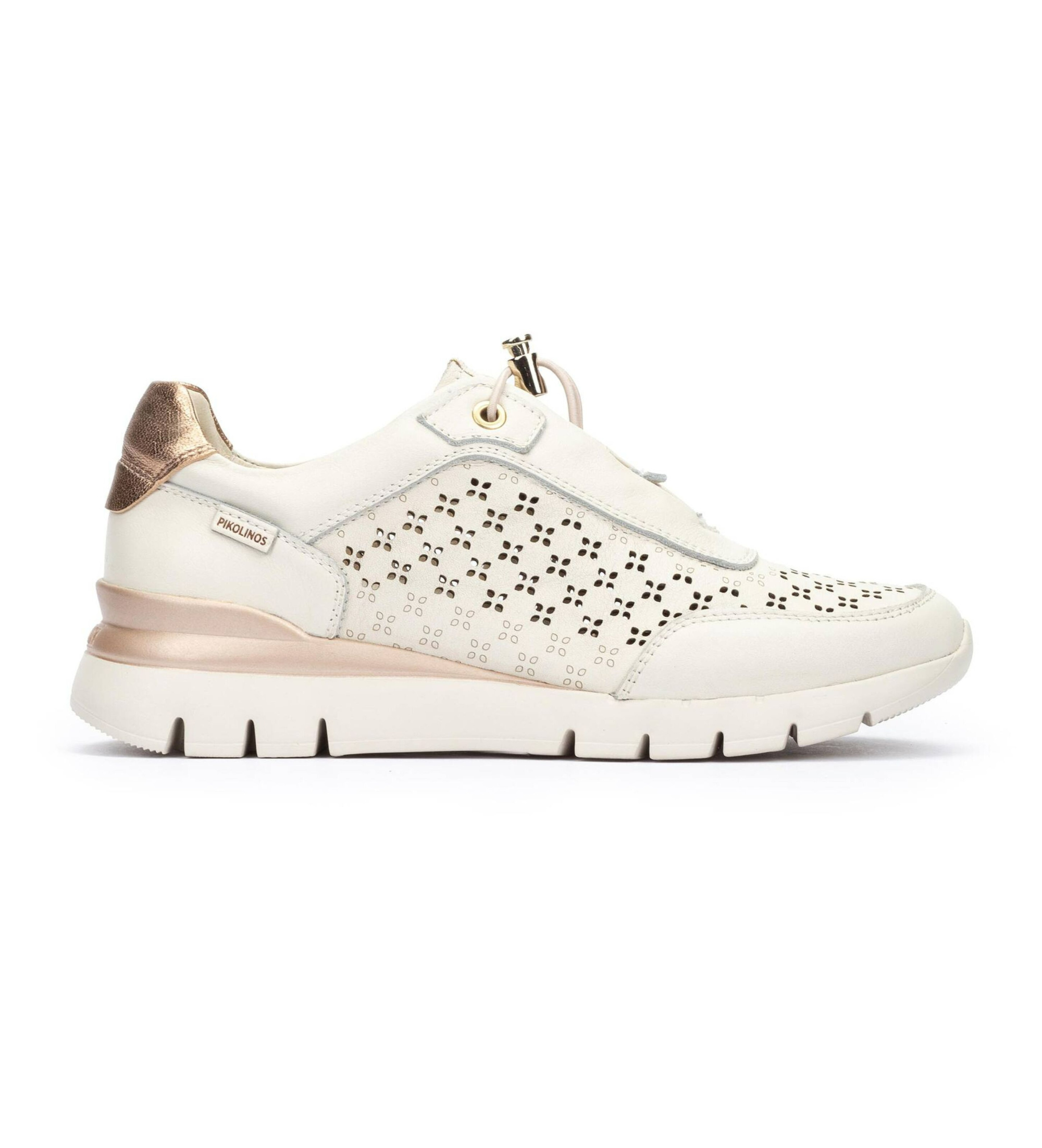 Pikolinos für Damen. W4R-6707C1 Cantabria off-white Turnschuhe aus Leder (37), Weiß, Beige, 1 bis 3 cm, Schnürsenkel, Lässig
