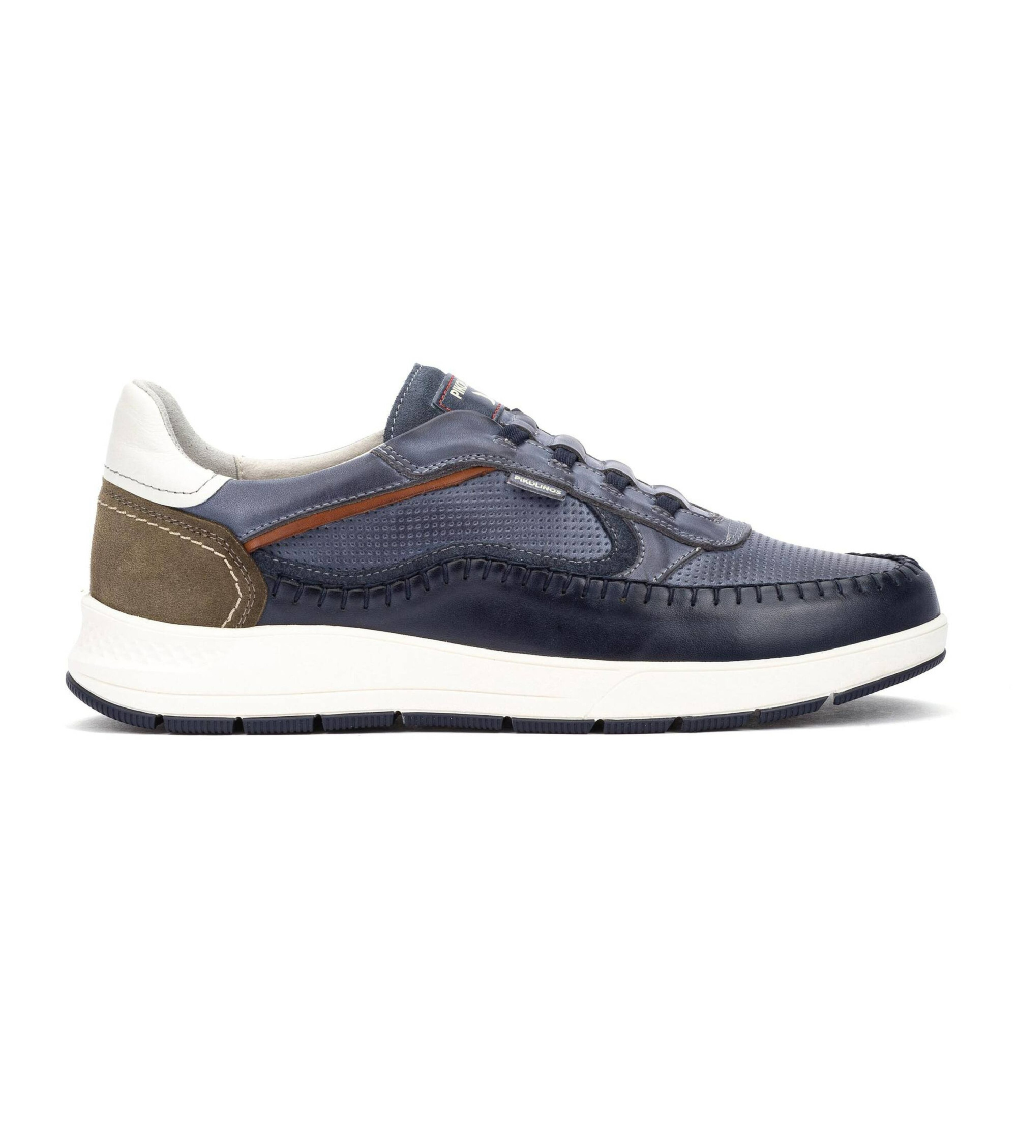 Pikolinos für Herren. M7W-6423C1 Salamanca blaue Leder-Turnschuhe (42), Wohnung, Schnürsenkel, Lässig, Klassisch