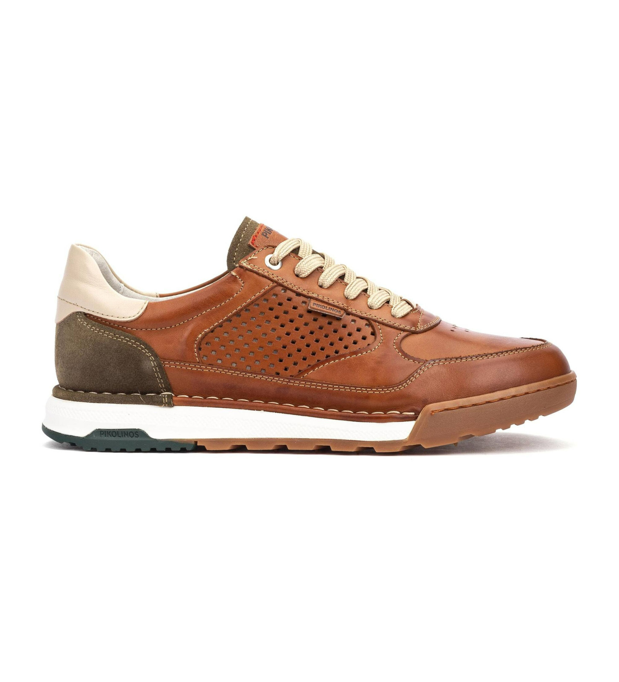 Pikolinos für Herren. M3W-6435C1 Teide Braun Leder Turnschuhe (45), Wohnung, Schnürsenkel, Lässig