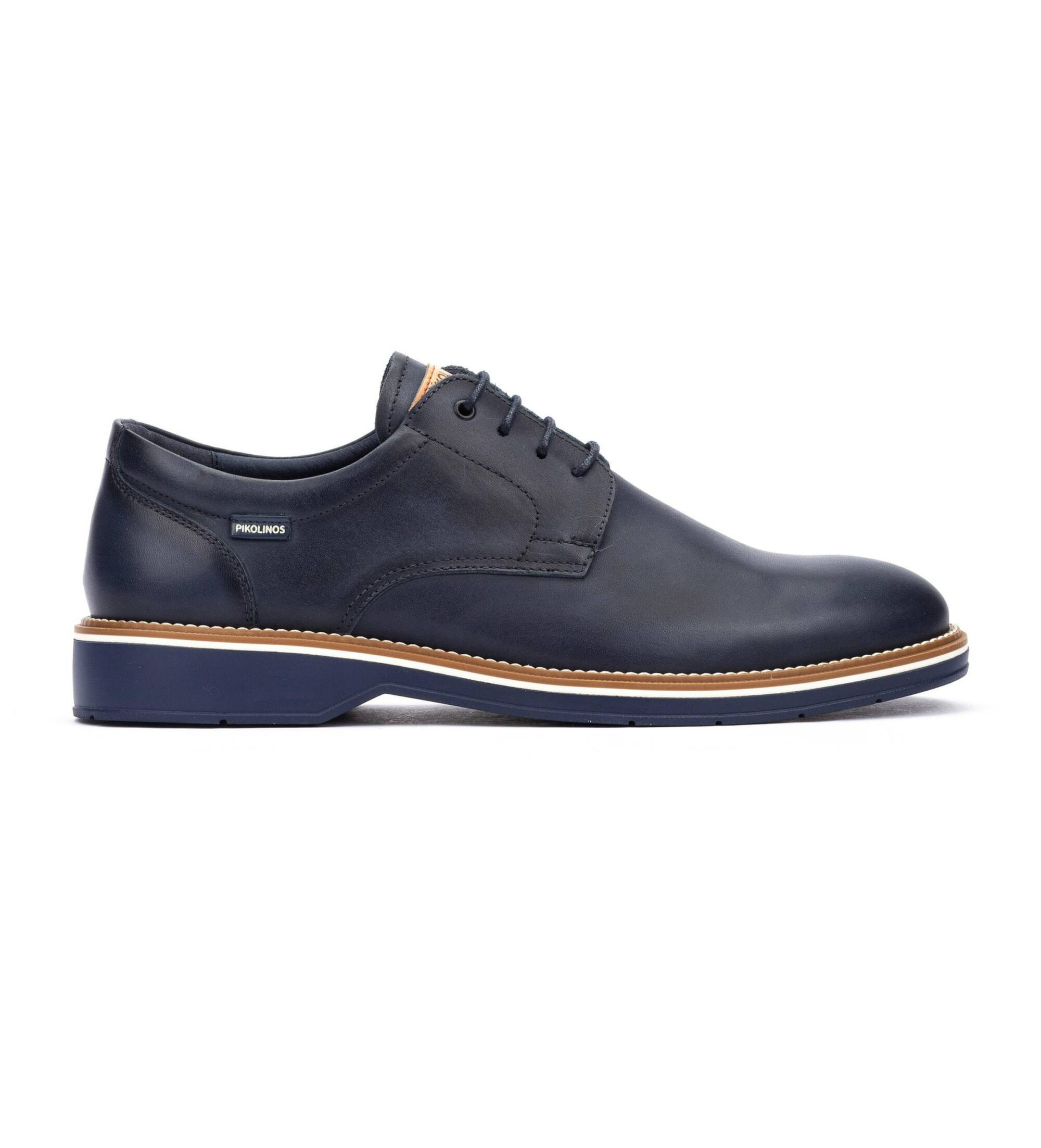 Pikolinos für Herren. M6W-4311 Carlet blaue Lederschuhe (45), Wohnung, Schnürsenkel, Lässig