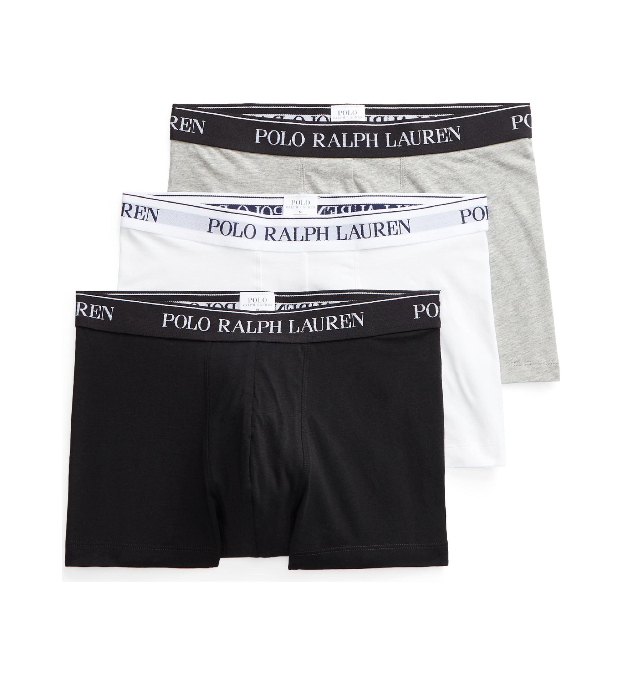Polo Ralph Lauren für Herren. 714835885003 3 elastische Boxershorts aus Baumwolle (S), Schwarz, Weiß, Heimtextilien, Grau, Elastan