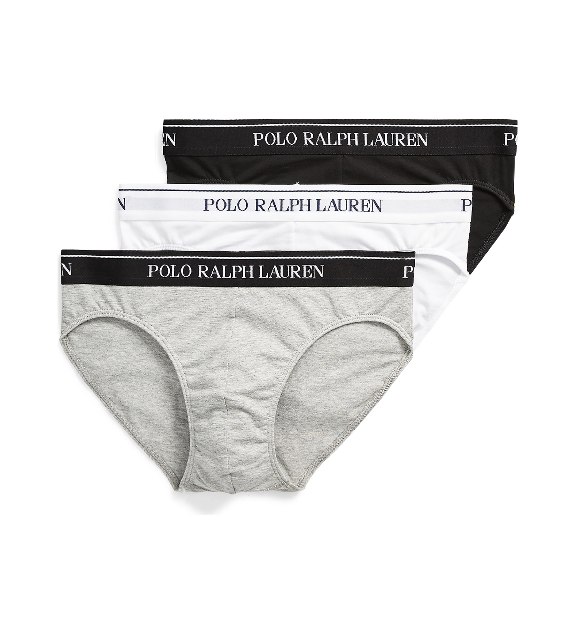Polo Ralph Lauren für Herren. 714835884003 3er-Pack Low Rise-Slips schwarz, grau, weiß (M), Heimtextilien, Baumwolle