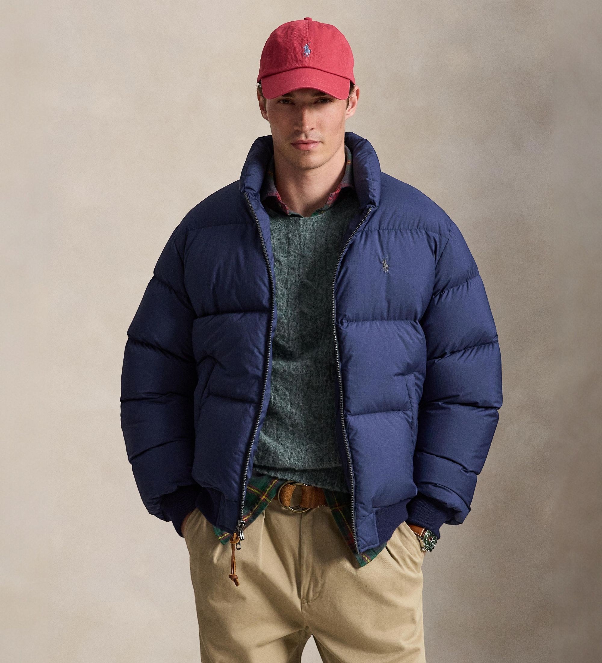 Polo Ralph Laurenvoor mannen. 710B30161003 30D BIG RIPSTOP-WVN-PUFFER-JACKET (S), Casual, Ribstop, Marineblauw