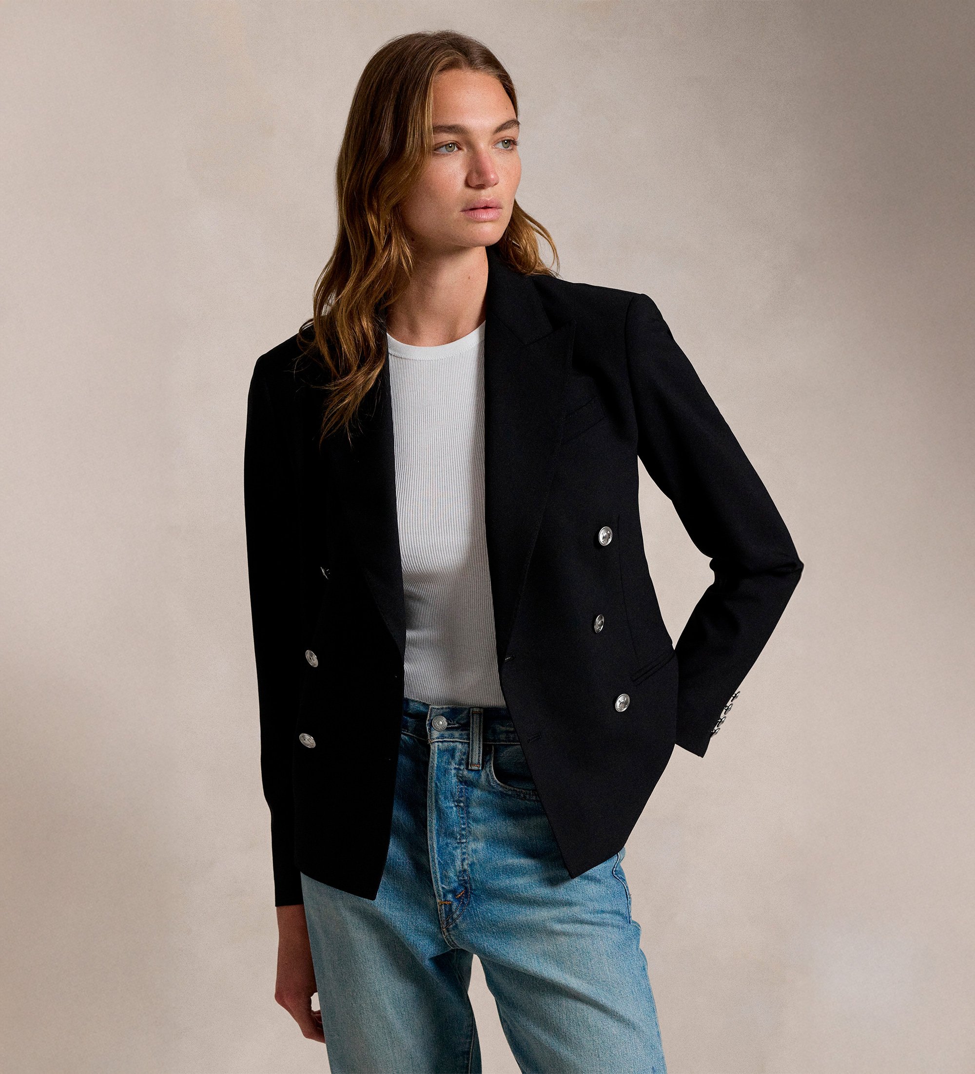 Polo Ralph Lauren für Damen. 211952571001 Blazer 2/74 schwarz (36), Lässig, Wolle