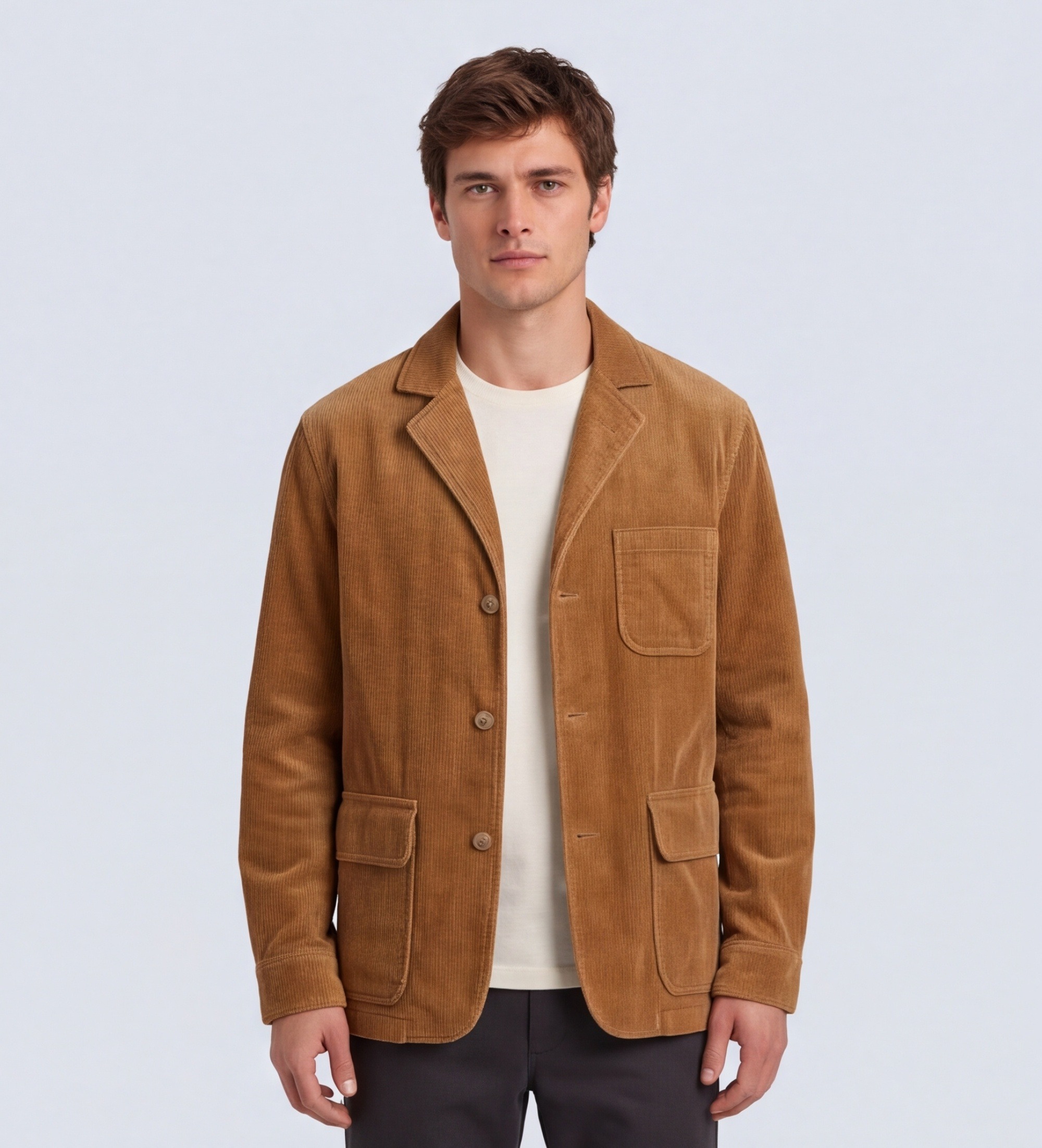 Polo Ralph Laurenvoor mannen. 710B26081002 Bruin corduroy colbert (L), Klassiek