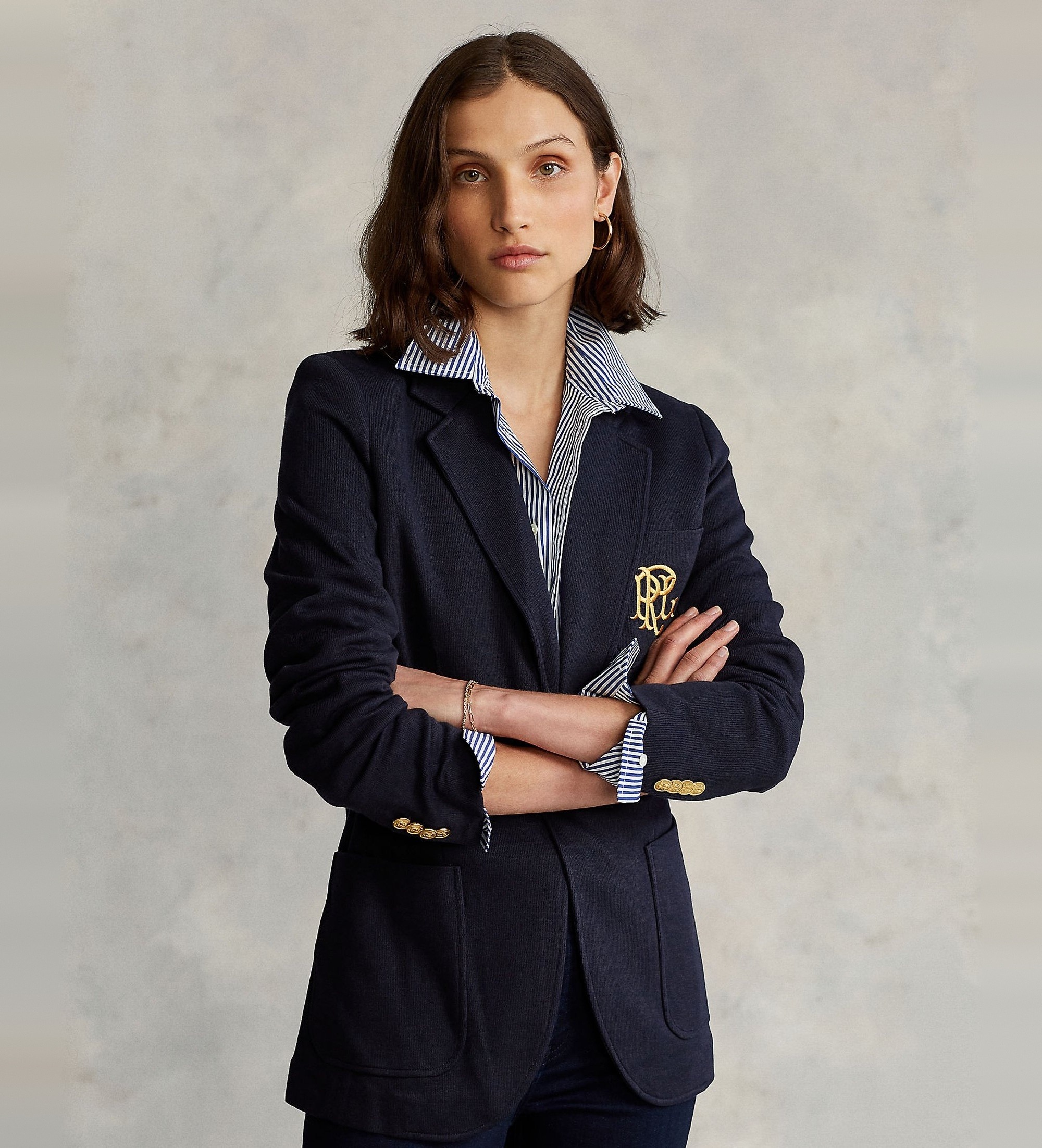 Polo Ralph Lauren für Damen. 211795348002 Blazer Active navy (38), Lässig, Recyceltes Polyester, Nachhaltig, Marine