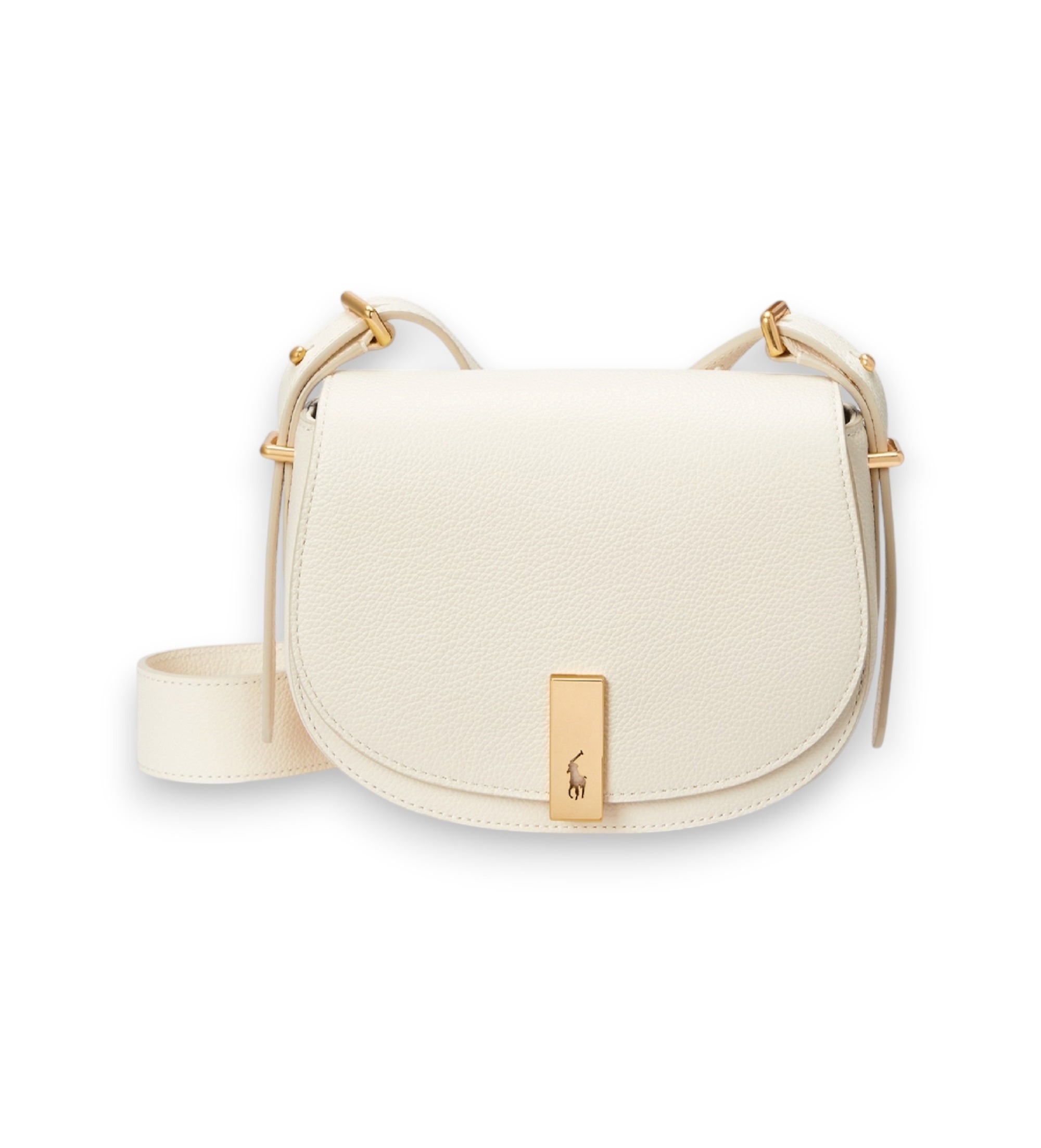 Polo Ralph Lauren für Damen. 428932626002 Beige Saddle-Tasche aus Leder (OSFA), Weiß, Lässig