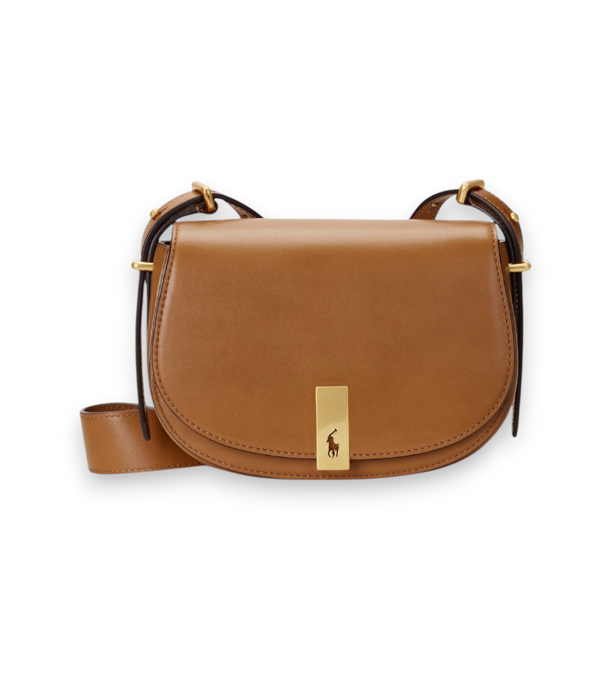 Polo Ralph Lauren für Damen. 428891391002 Braune Saddle-Tasche aus Leder (OSFA), Beige, Lässig