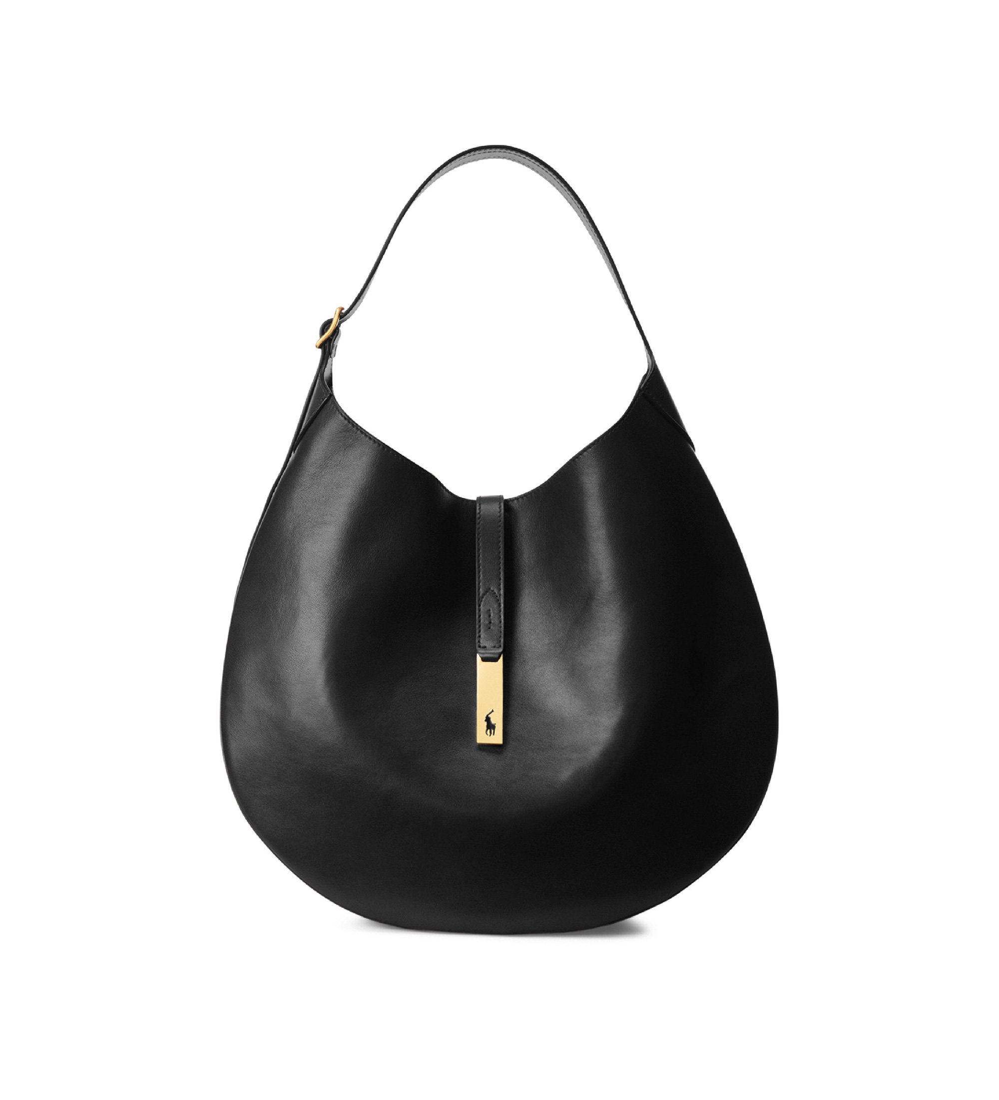Polo Ralph Lauren für Damen. 428867518001 Umhängetasche Polo ID Leder Umhängetasche groß schwarz (OSFA), Lässig