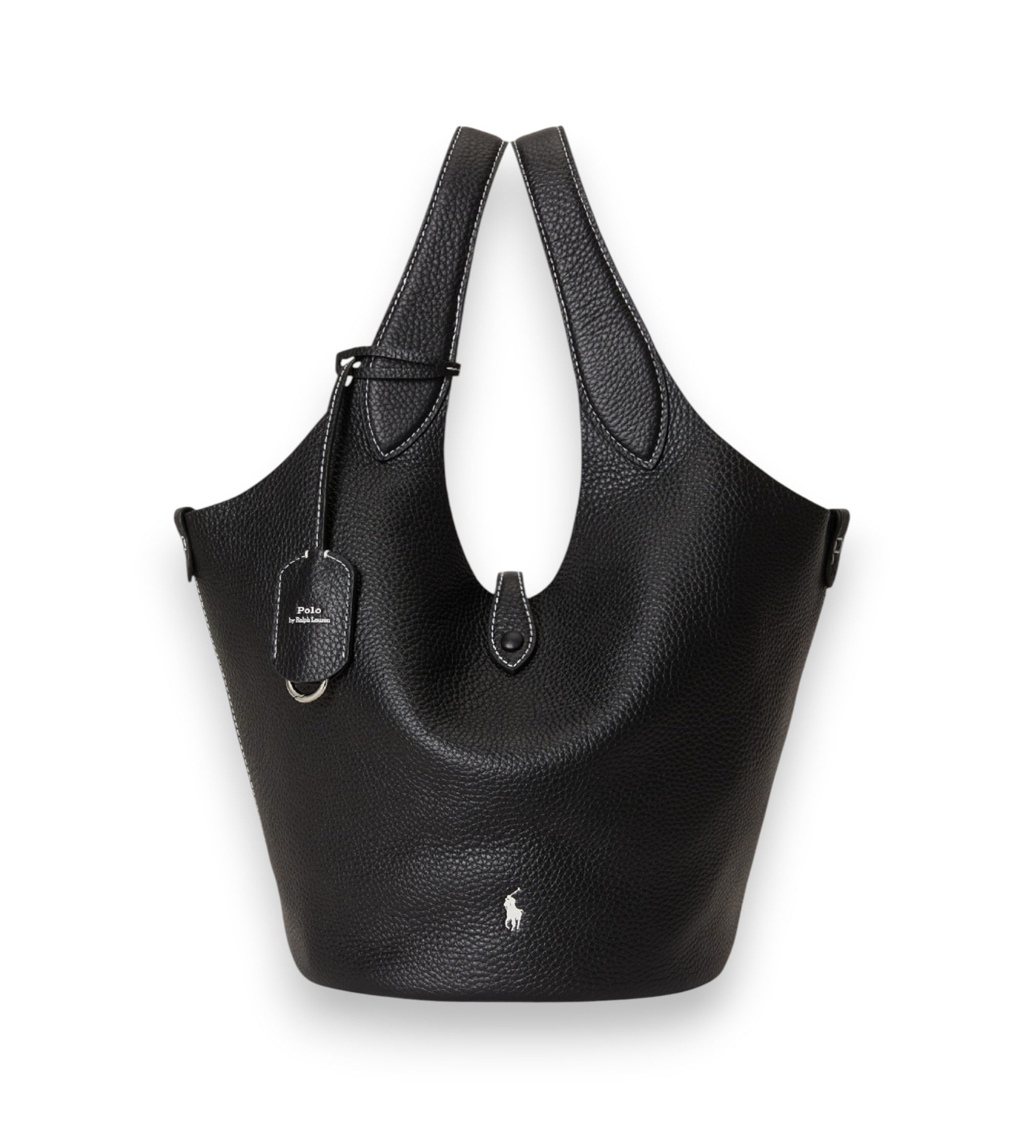 Polo Ralph Lauren für Damen. 428P21989008 Schwarze Leder-Tragetasche Polo Play (OSFA), Lässig