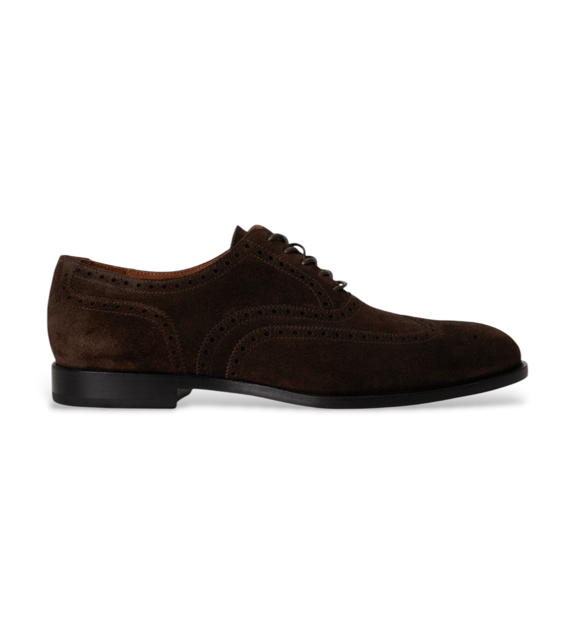 Polo Ralph Lauren für Herren. 811P15884001 Owen Wingtip-Schuhe aus braunem Wildleder (44), Wohnung, Schnürsenkel, Lässig