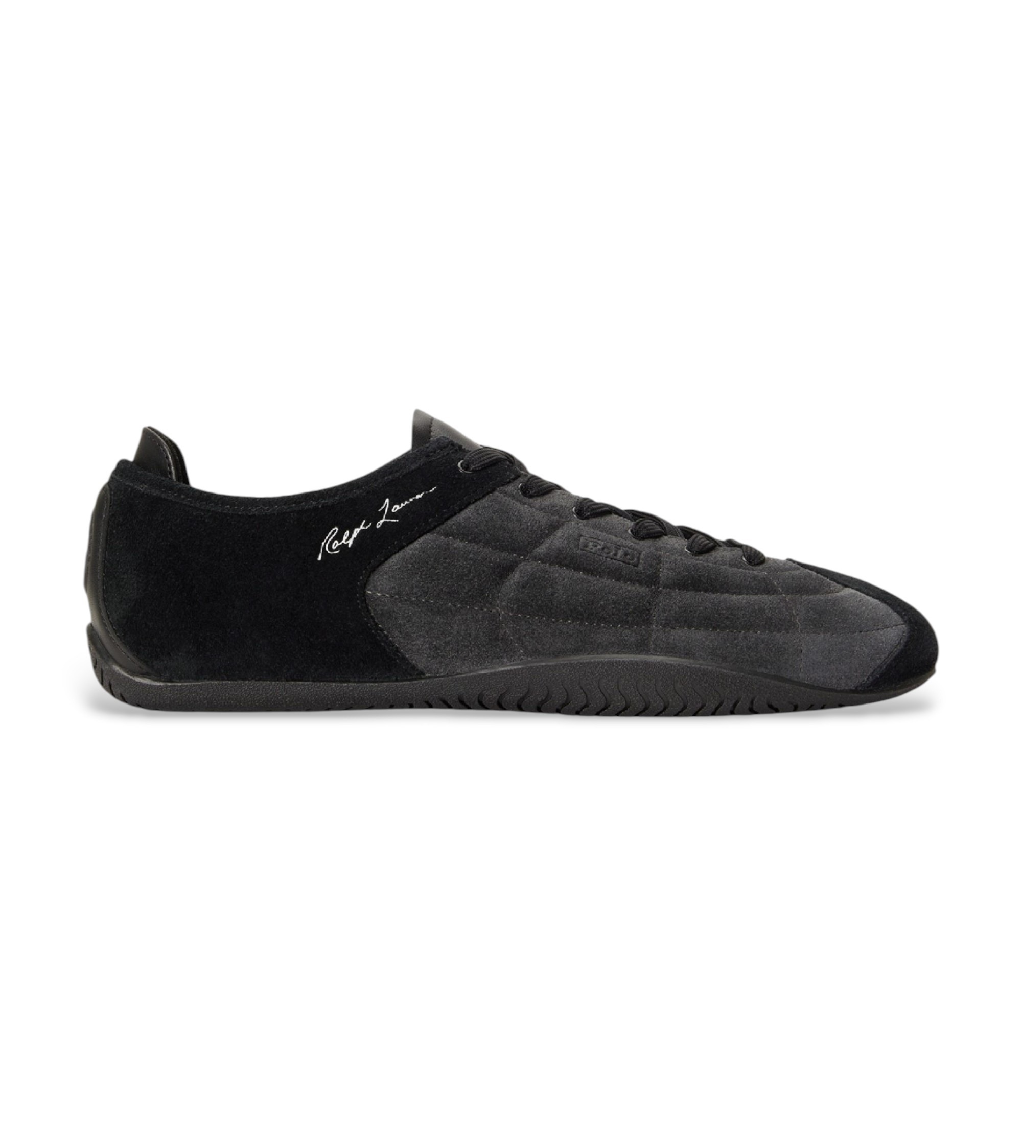 Polo Ralph Lauren für Herren. 809P15759001 Schwarze Ranger-Sneaker aus Wildleder (41), Wohnung, Schnürsenkel, Lässig