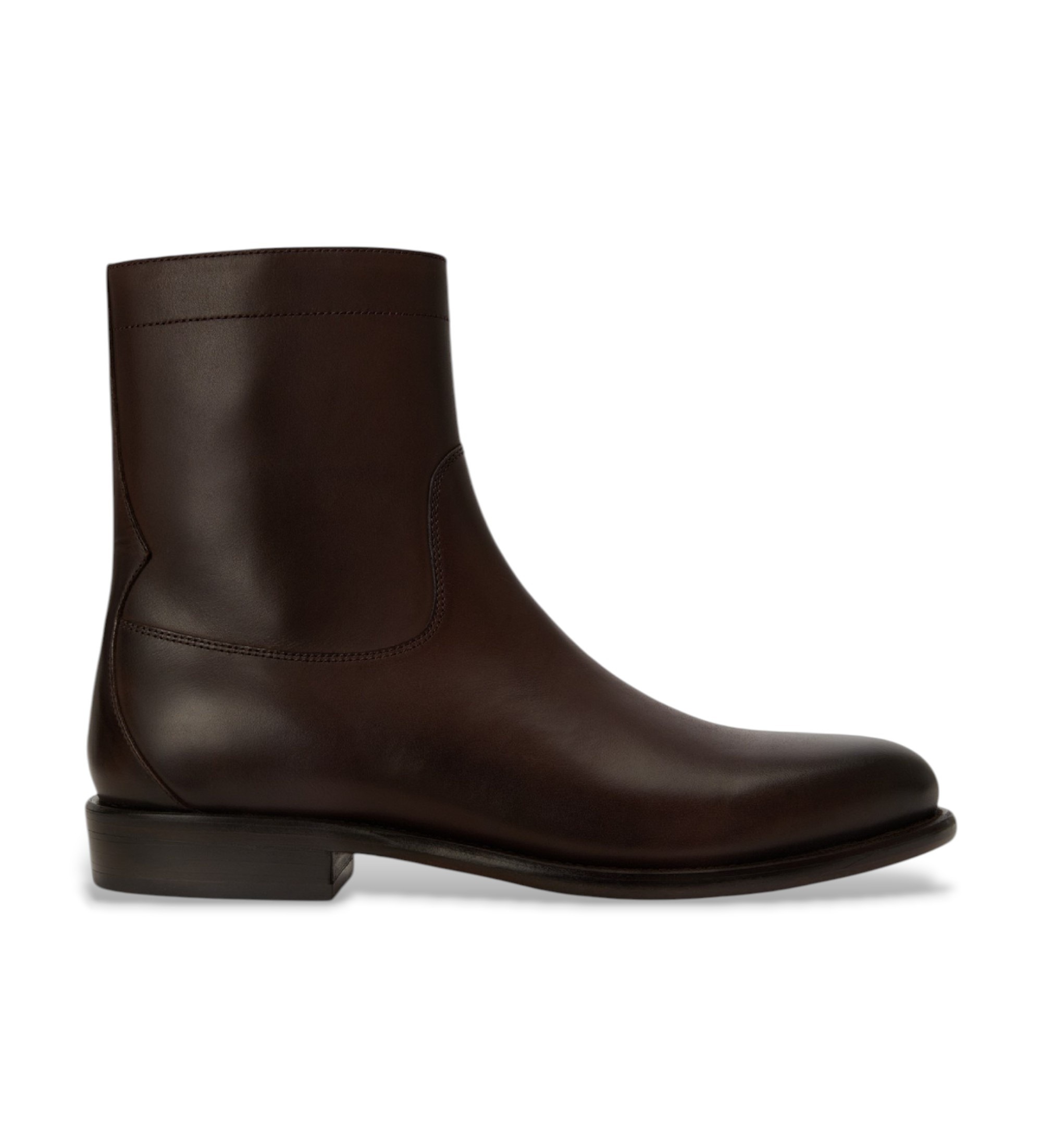 Polo Ralph Lauren für Herren. 811P15889002 Owen Zip Boot Stiefeletten aus Leder, dunkelbraun (44), Wohnung, Reißverschluss, Lässig