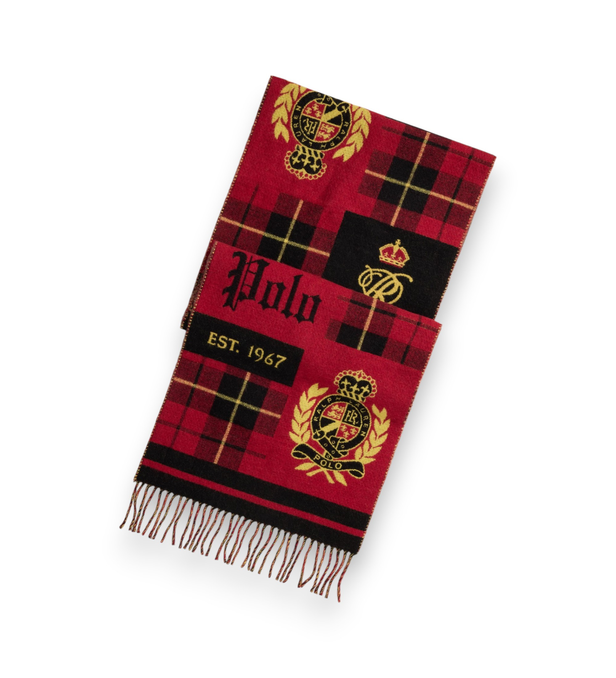 Polo Ralph Lauren für Herren. 449P20294001 Heritage Schal schwarz mehrfarbig (OSFA), Wolle, Klassisch