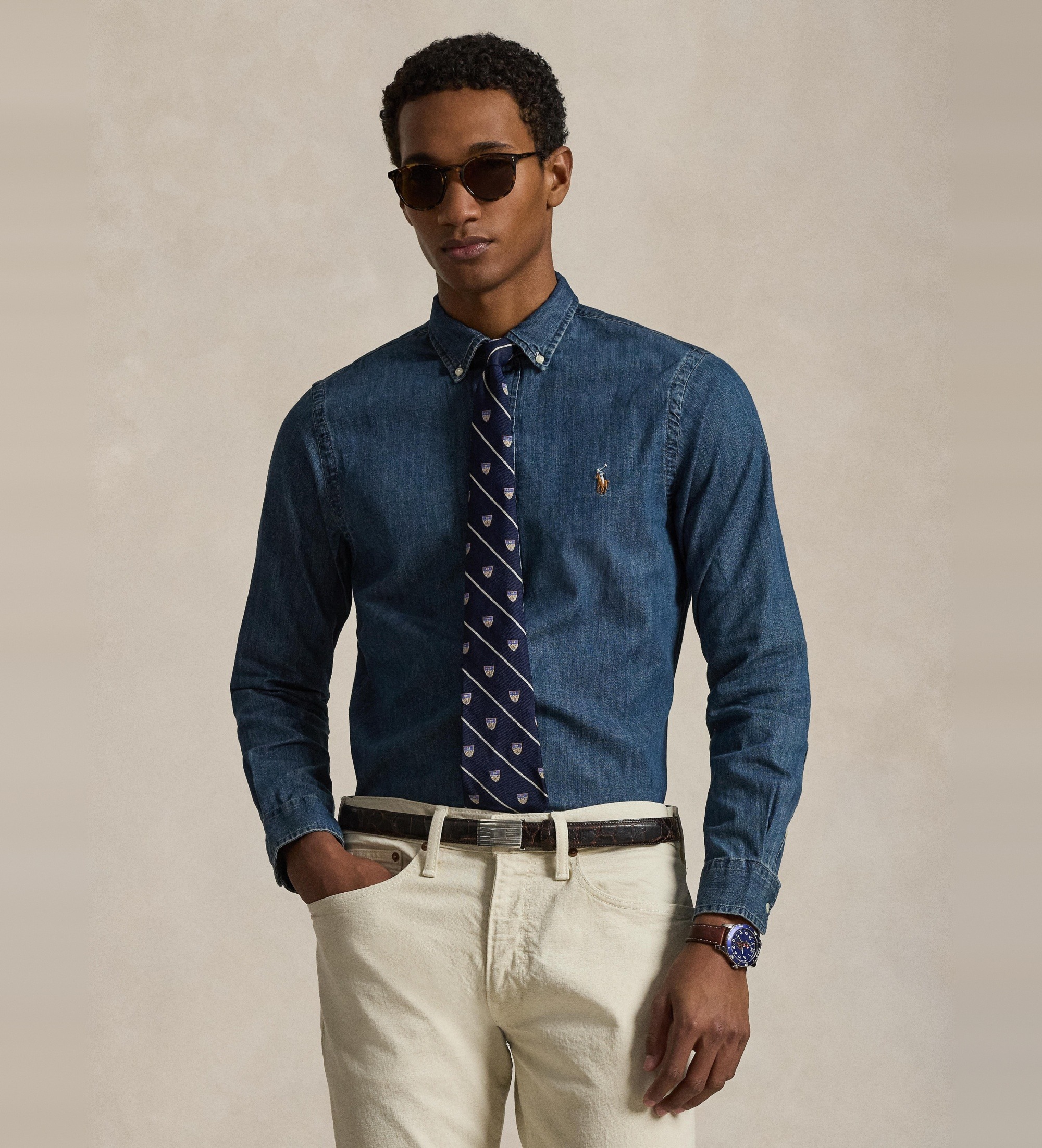 Polo Ralph Lauren für Herren. 710548539001 Hemd 710548539001 denim blue (XL), Blau, Lässig, Baumwolle, Langarm