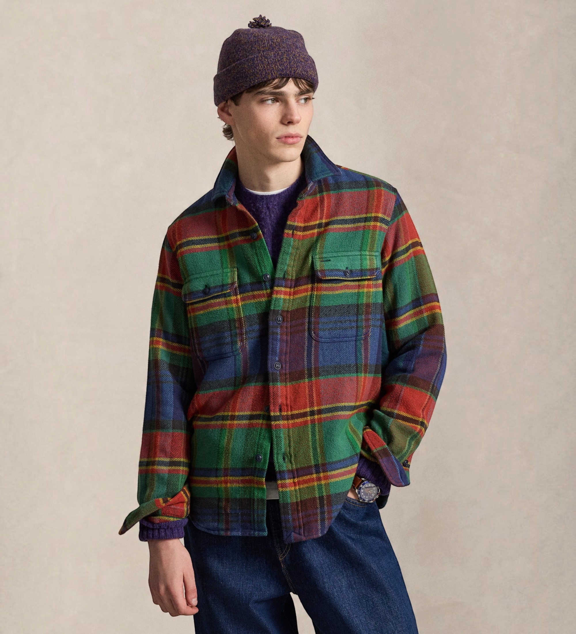 Polo Ralph Laurenvoor mannen. 710B23933001 Multicolor flanellen werkhemd met klassieke pasvorm (XL), Casual, Veelkleurig, Katoen, Lange mouw