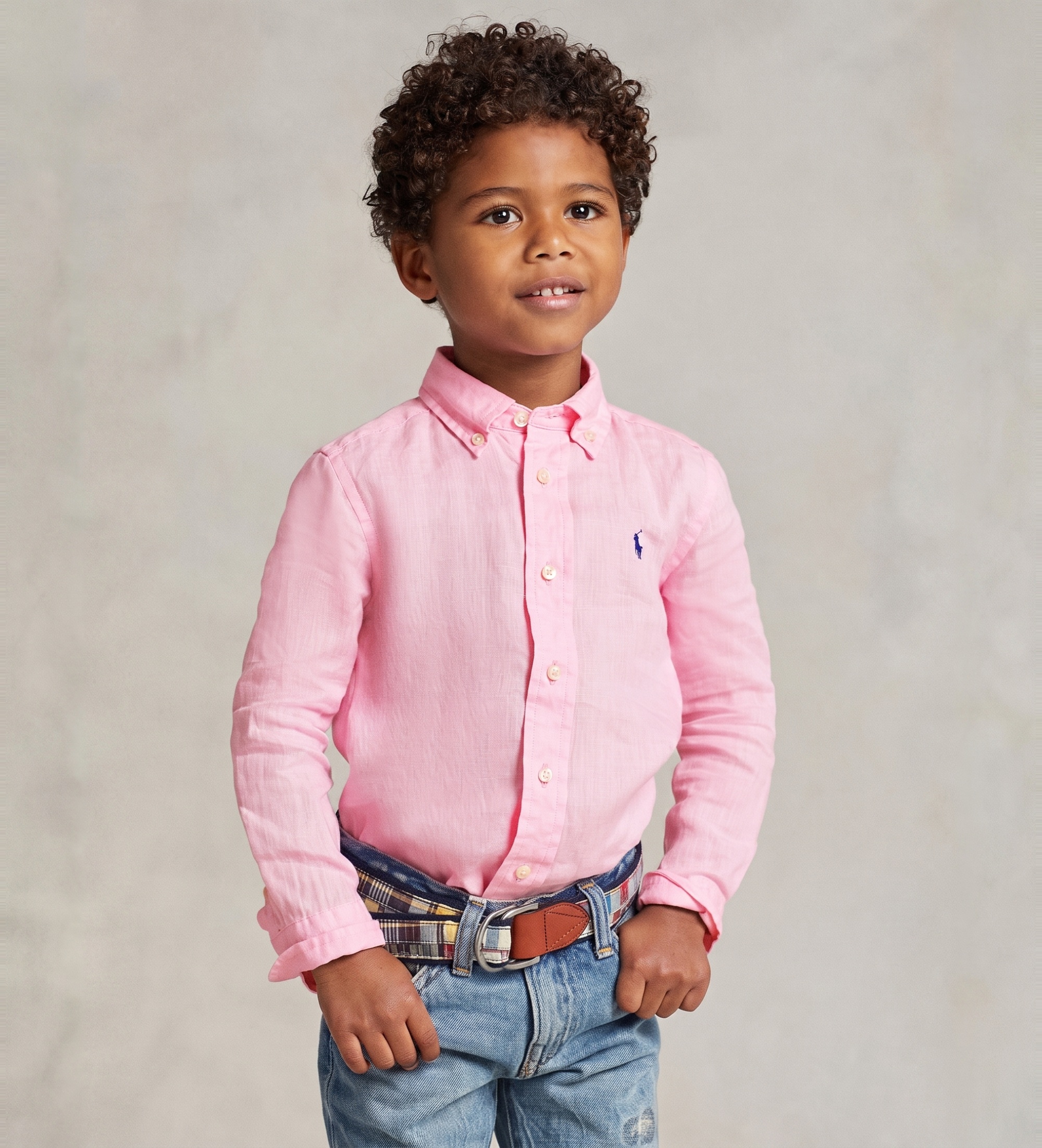 Polo Ralph Lauren für Jungen. 323967600002 Rosa Leinenhemd ((S) 6/7años= 136/138cm), Lässig, Baumwolle, Klassisch, Langarm, Kinderbekleidung