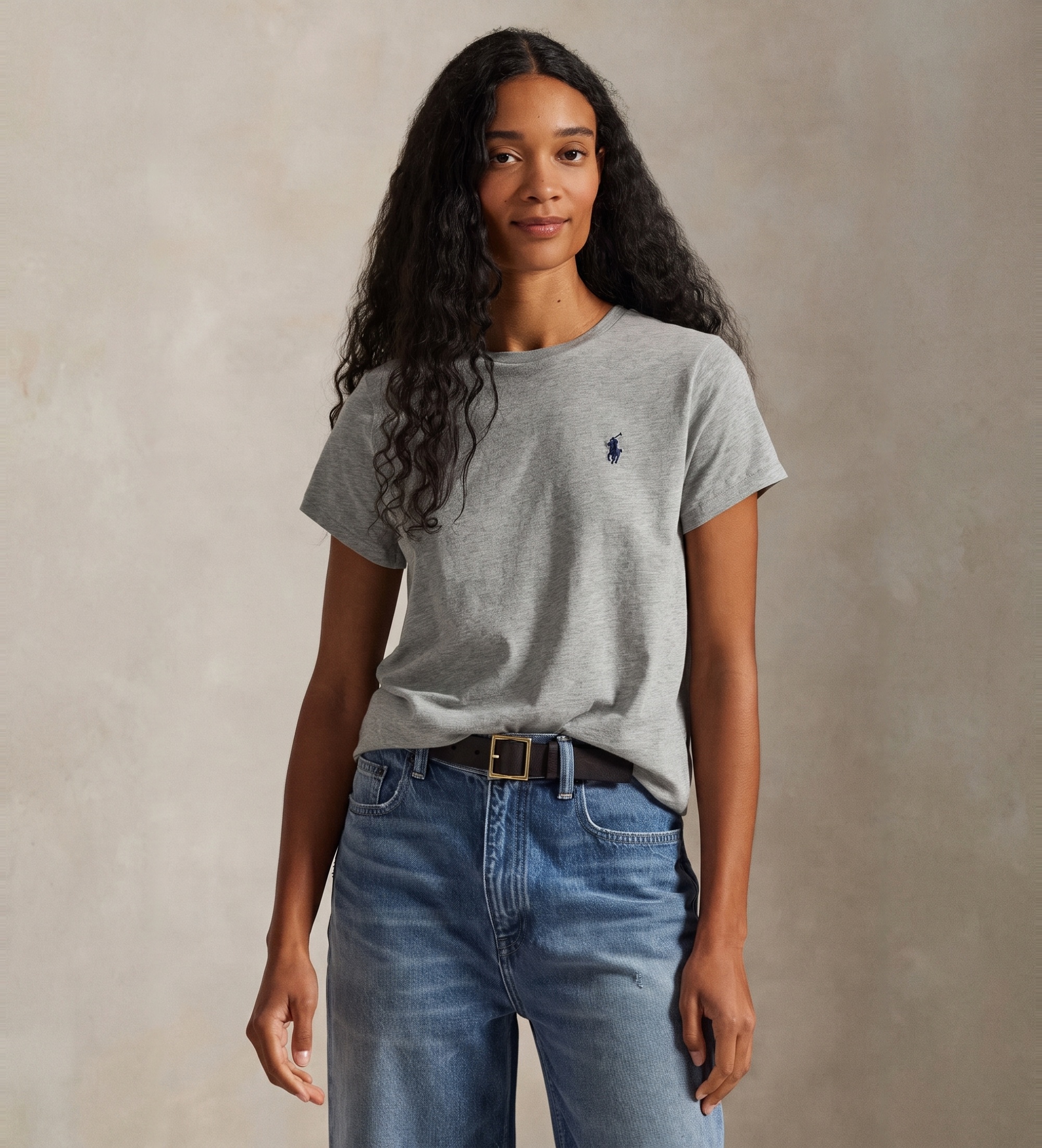 Polo Ralph Lauren für Damen. 211B14605030 Classic Fit T-Shirt grau (S), Lässig, Baumwolle, Kurzarm