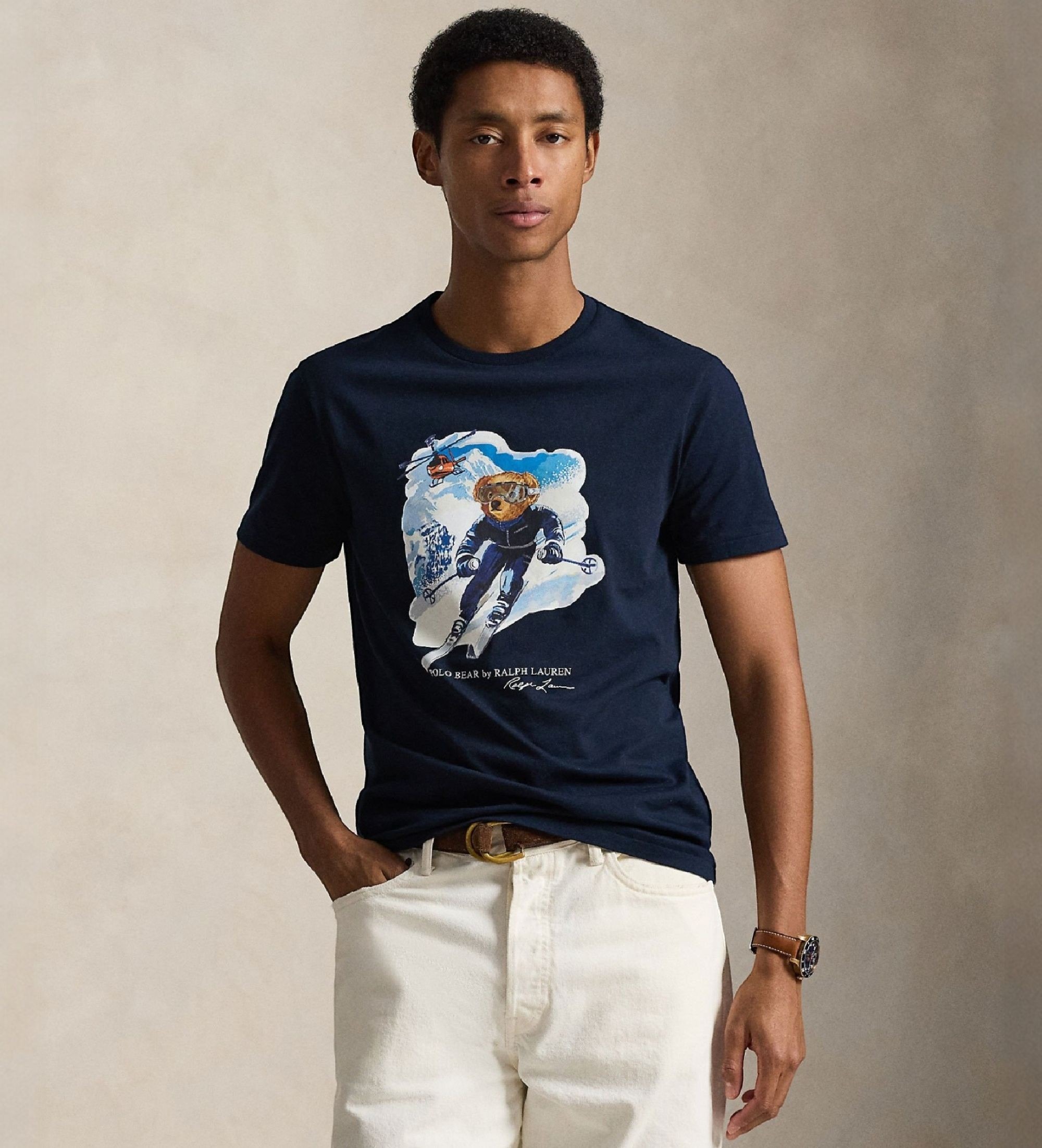 Polo Ralph Lauren für Herren. 710P07343002 Bear Custom Slim Fit Polohemd navy (S), Lässig, Baumwolle, Kurzarm, Marine
