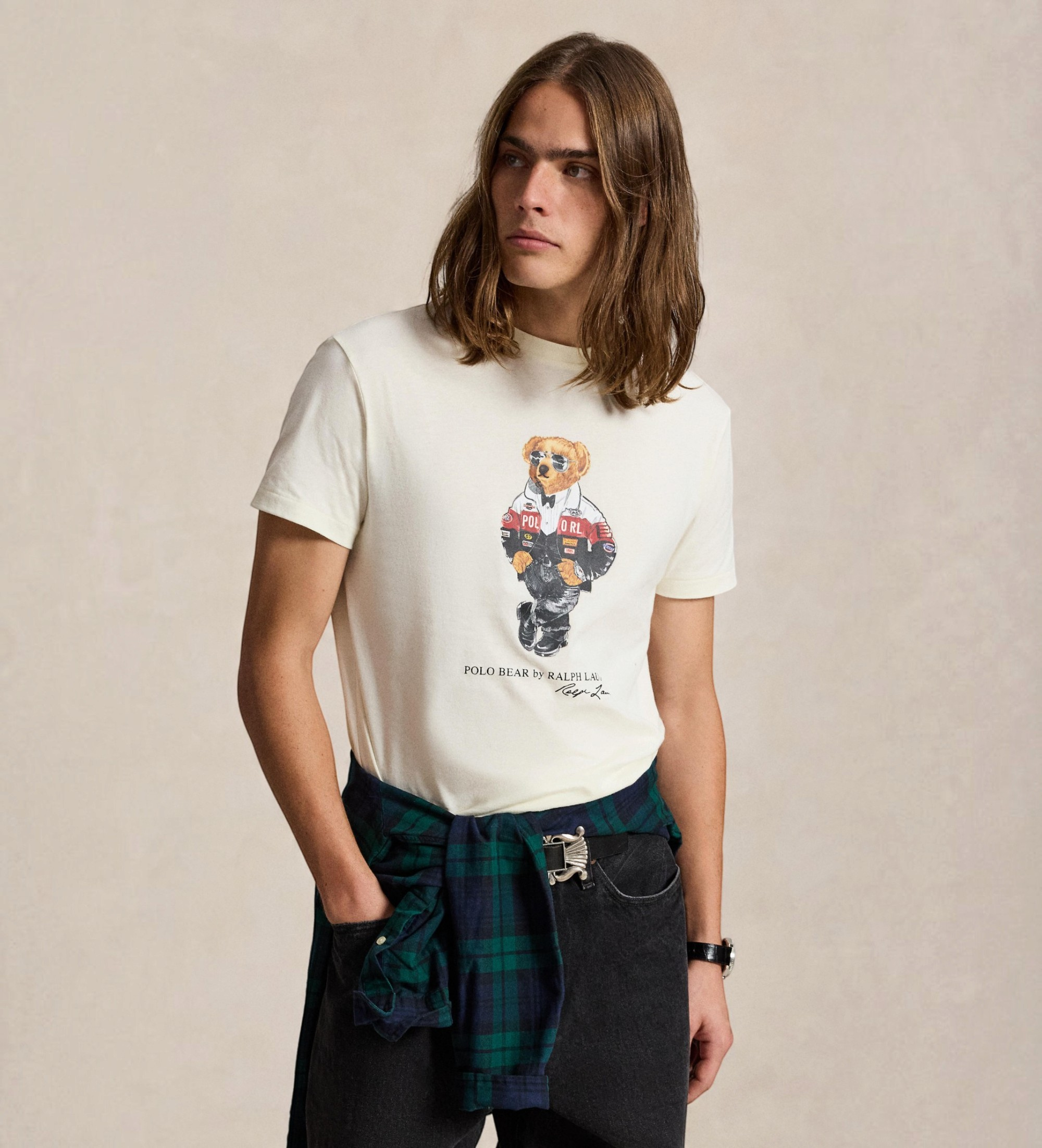 Polo Ralph Laurenvoor mannen. 710B34590002 Classic Fit poloshirt met Polo Bear beige (L), Casual, Korte mouwen