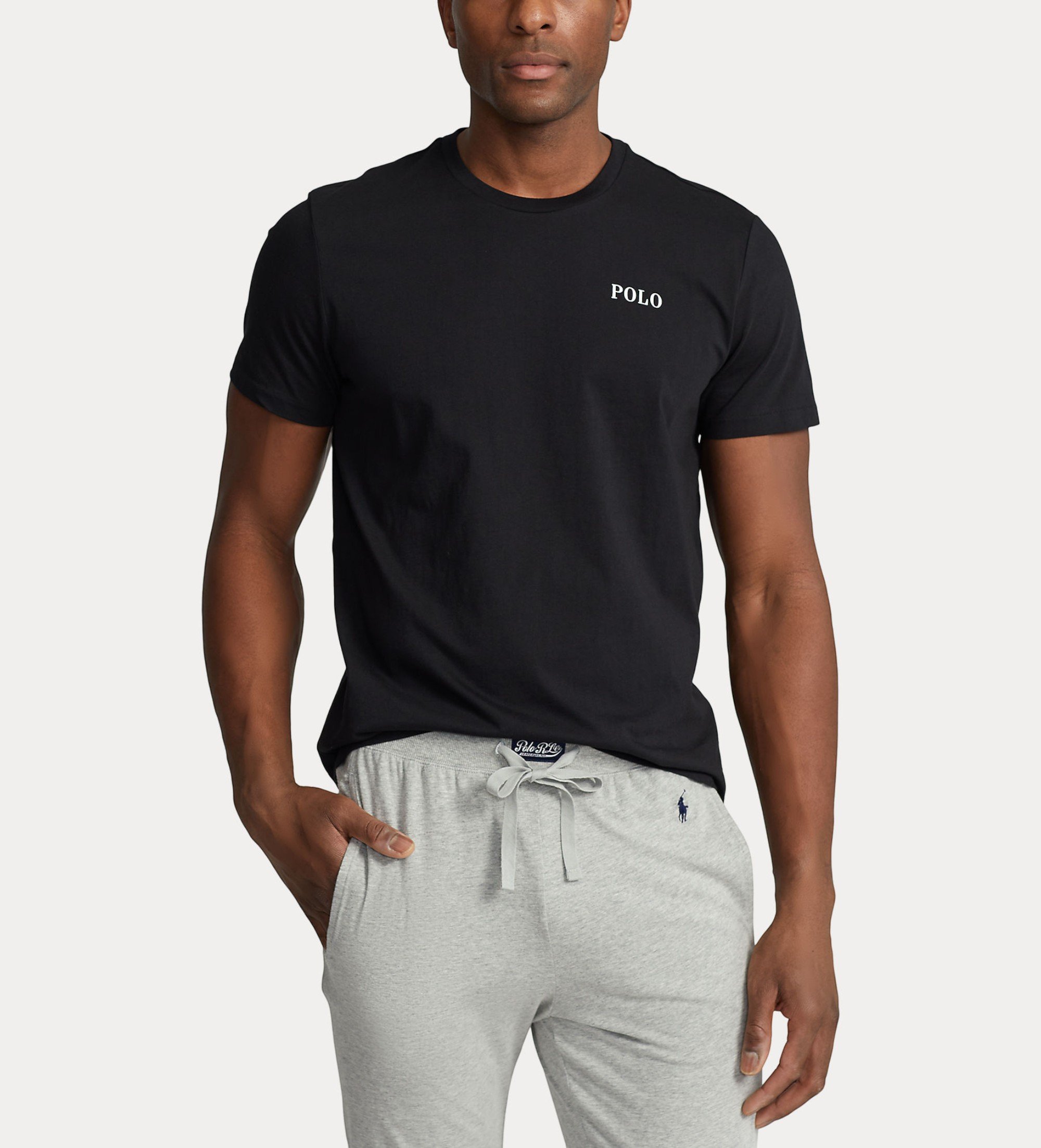 Polo Ralph Lauren für Herren. 714931650006 Nachthemd aus schwarzem Baumwollstrick (M), Heimtextilien, Baumwolle, Kurzarm, Nachhaltig