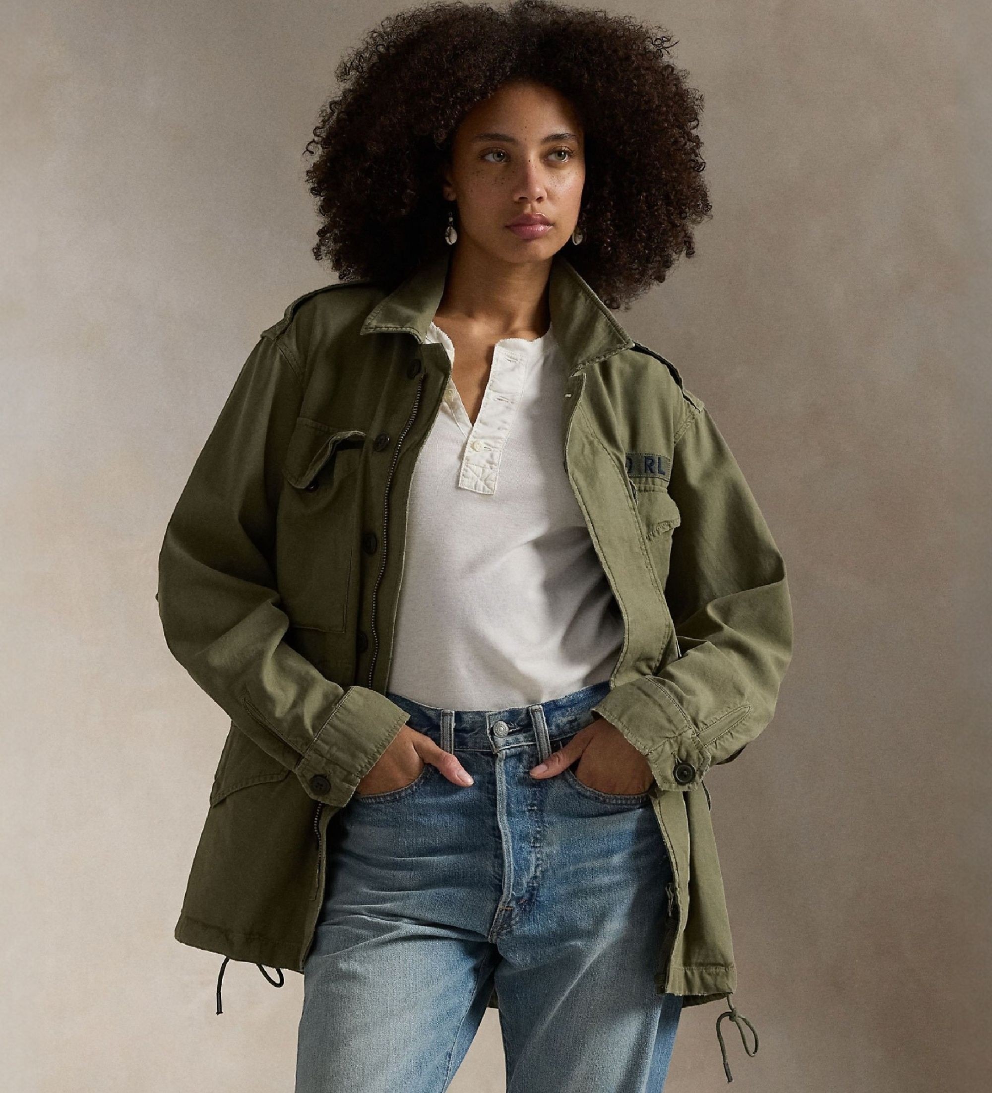 Polo Ralph Lauren für Damen. 211941066001 Ikonische Jacke grün (S), Lässig, Baumwolle