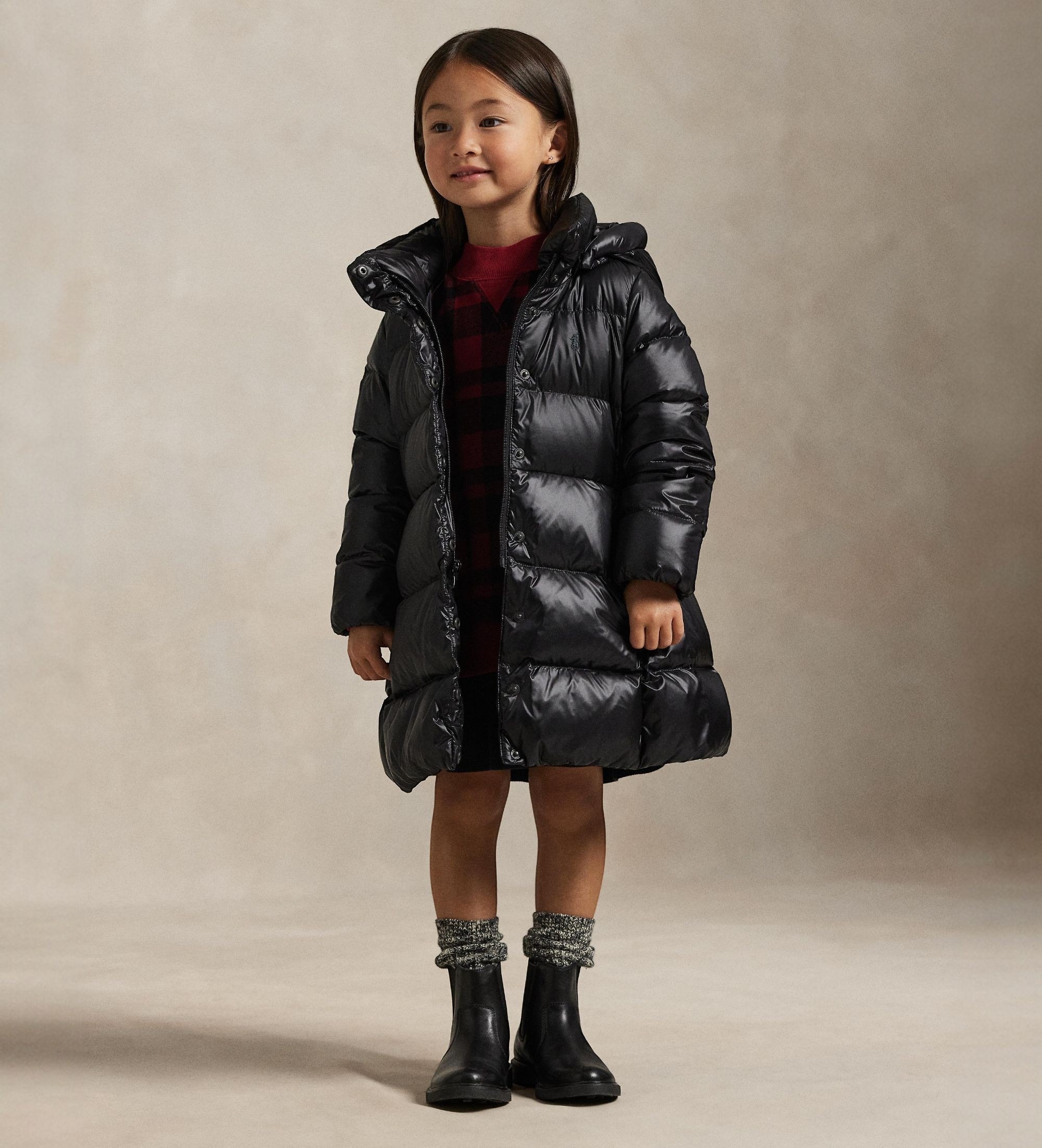 Polo Ralph Lauren für Mädchen. 312970094001 Lange blaue Kapuzen-Daunenjacke mit Kapuze (5años=109/116cm), Lässig, Nachhaltig, Recyceltes Nyl