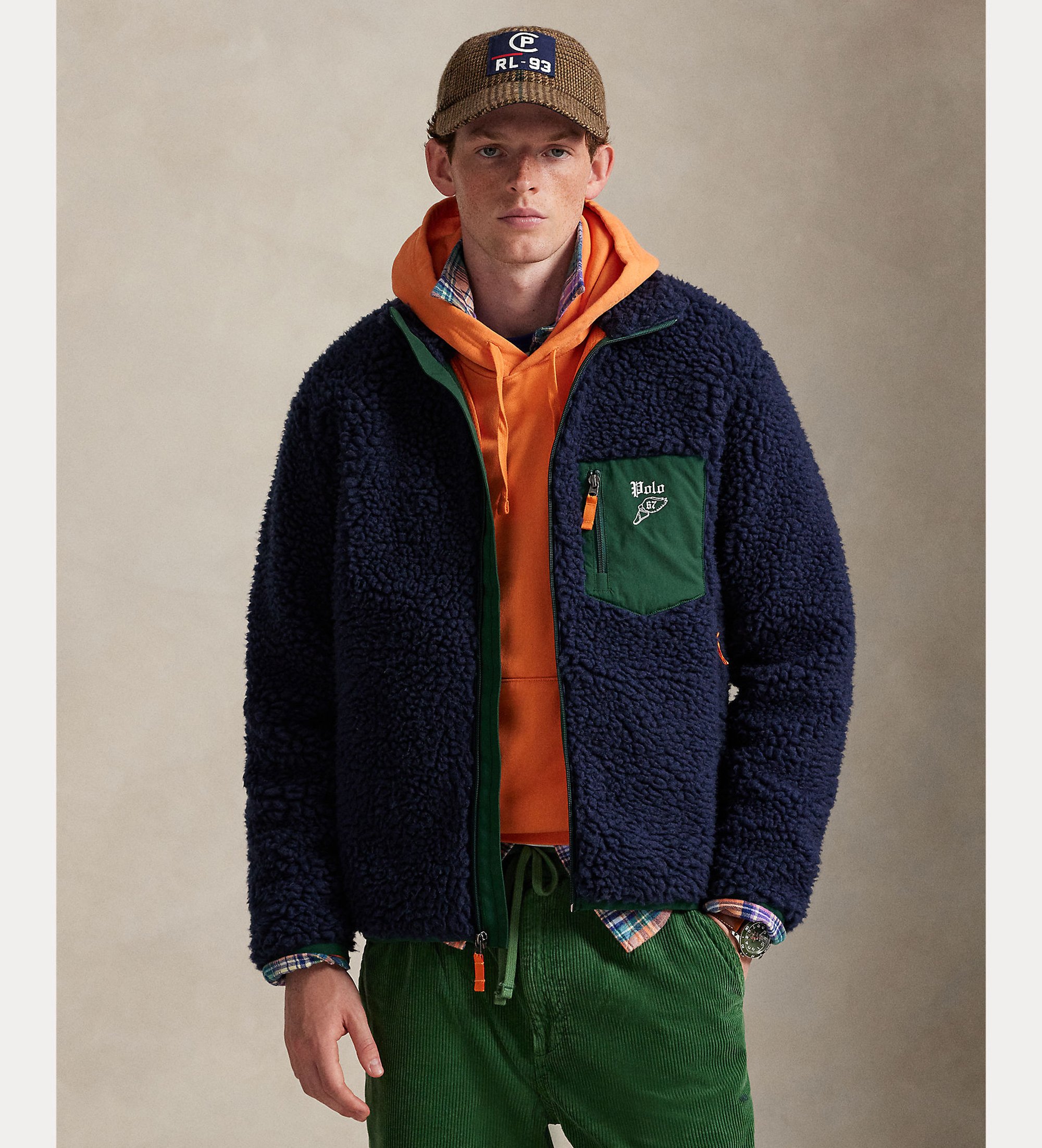 Polo Ralph Lauren für Herren. 710980869001 Fleecejacke mit marineblauem Logo (XL), Lässig, Recyceltes Polyester, Nachhaltig