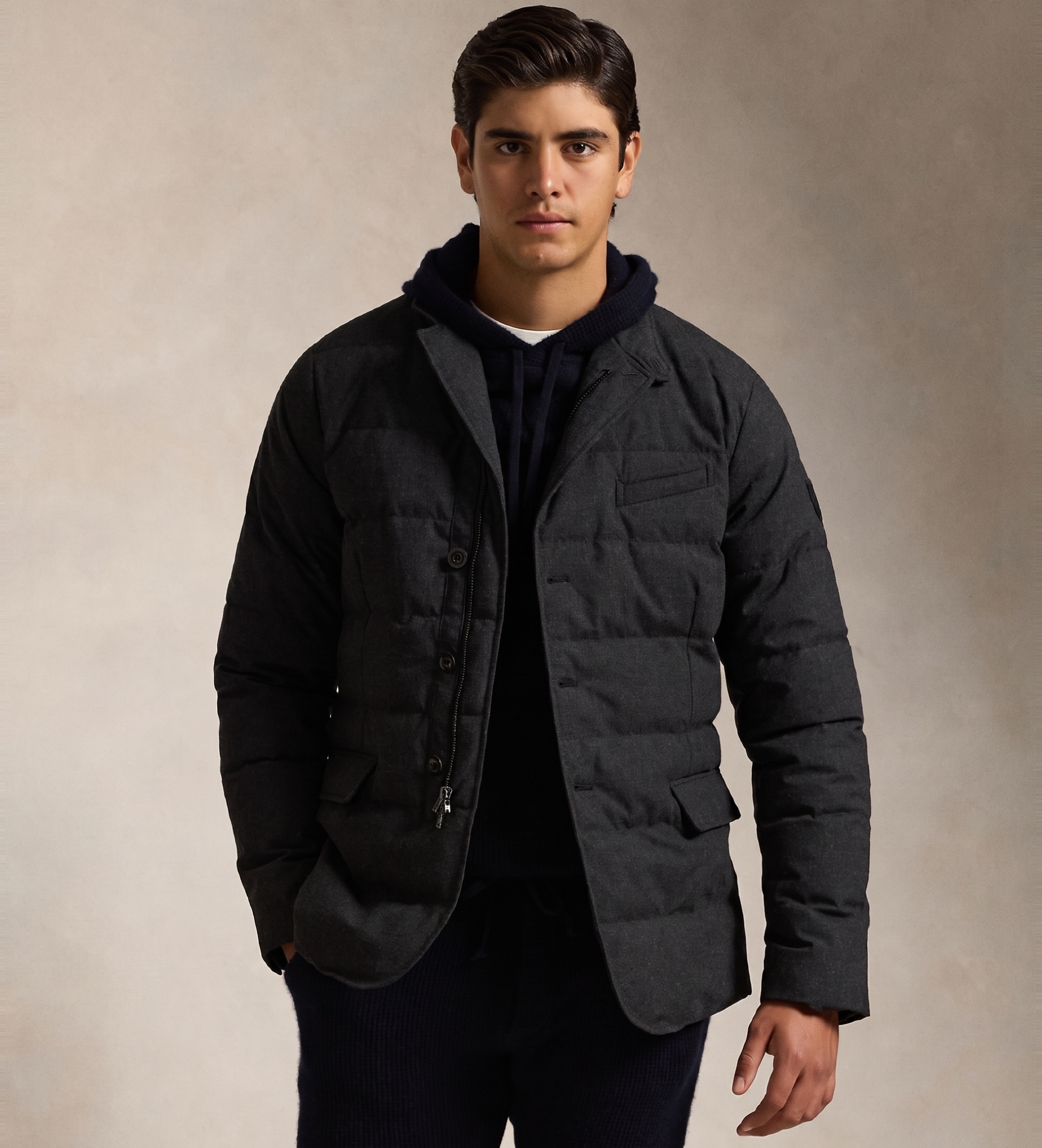Polo Ralph Lauren für Herren. 710938580003 Gesteppte Daunenjacke schwarz (L), Lässig, Recyceltes Polyester