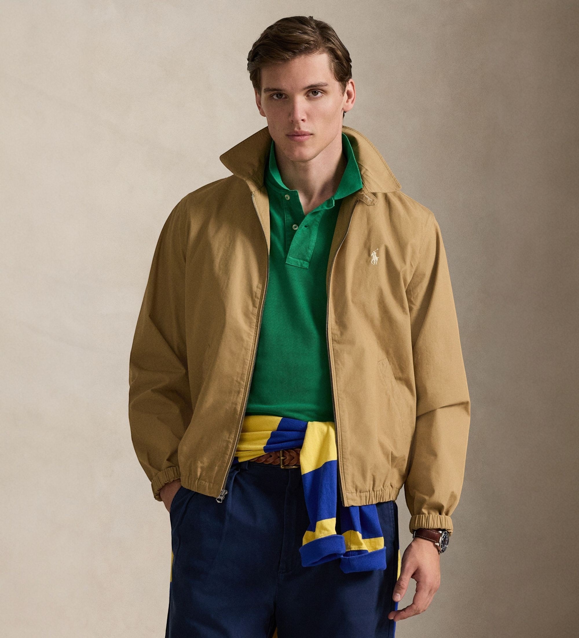 Polo Ralph Lauren für Herren. 710A12636003 Die Bayport Popeline Jacke beige (S), Lässig, Baumwolle