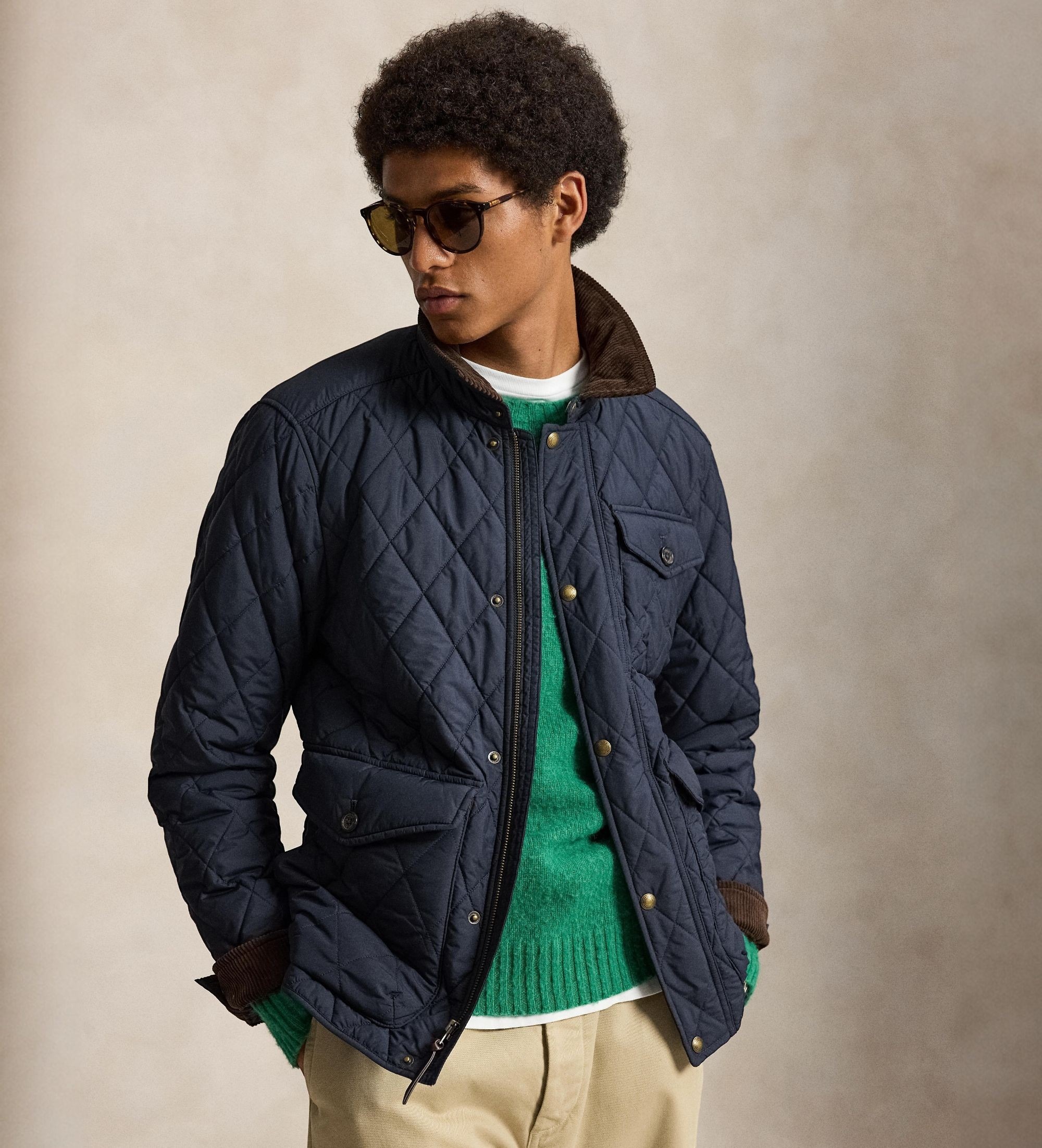 Polo Ralph Lauren für Herren. 710847071006 Jacke ?The Beaton Quilted? in Marineblau (XL), Lässig, Recyceltes Polyester