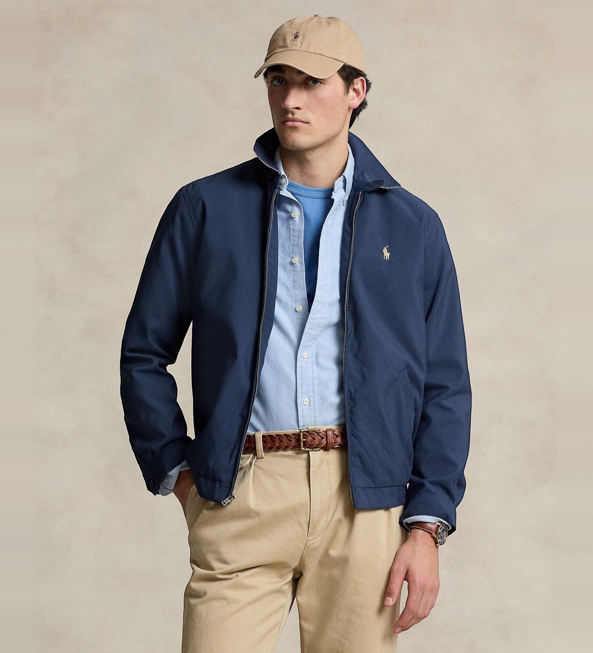 Polo Ralph Lauren für Herren. 710548506001 Jacke mit doppelter Marinefalte (S), Lässig, Baumwolle, Polyester