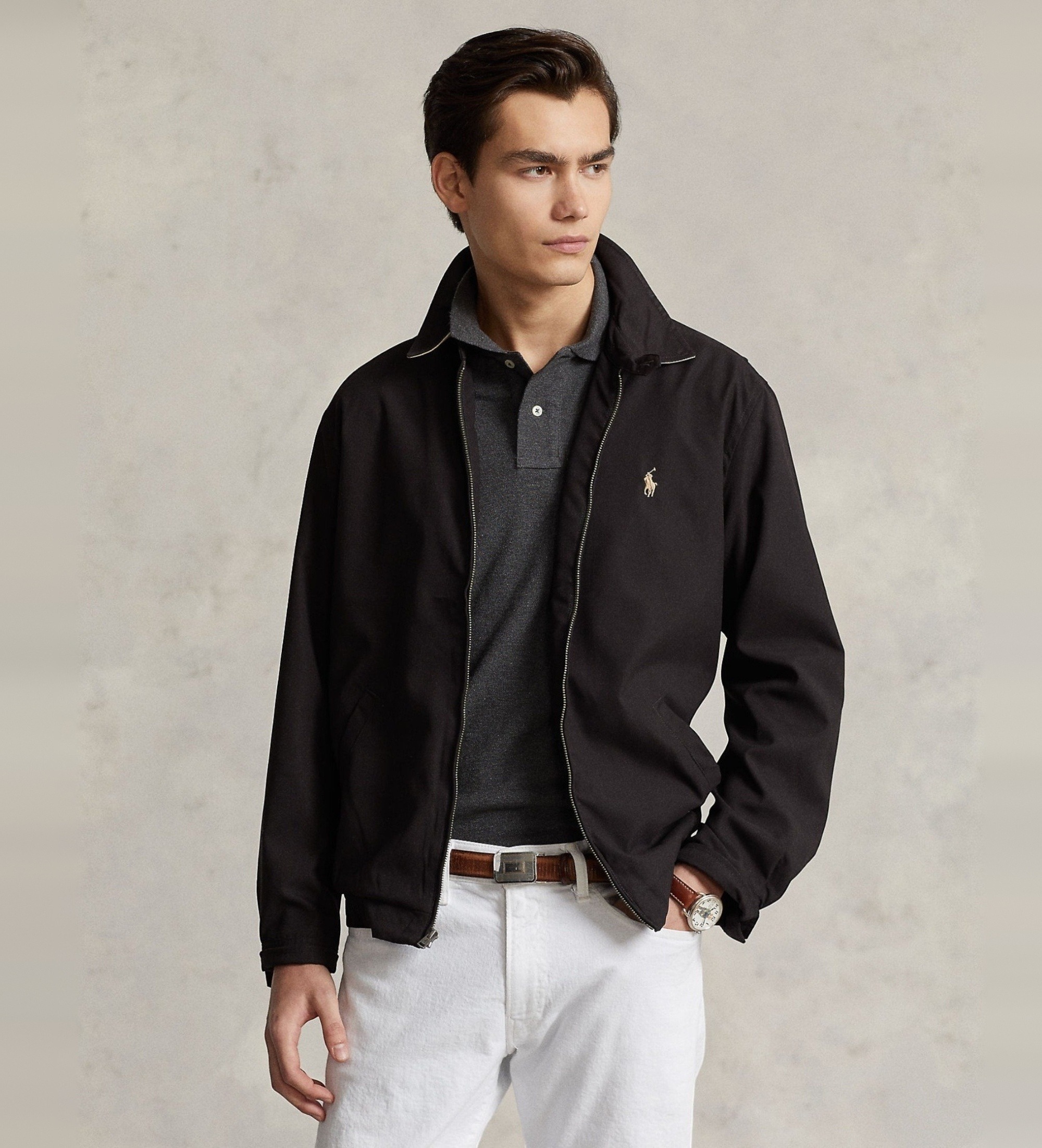 Polo Ralph Lauren für Herren. 710548506003 Jacke mit schwarzer Doppelfalte (3XL), Lässig, Baumwolle, Polyester
