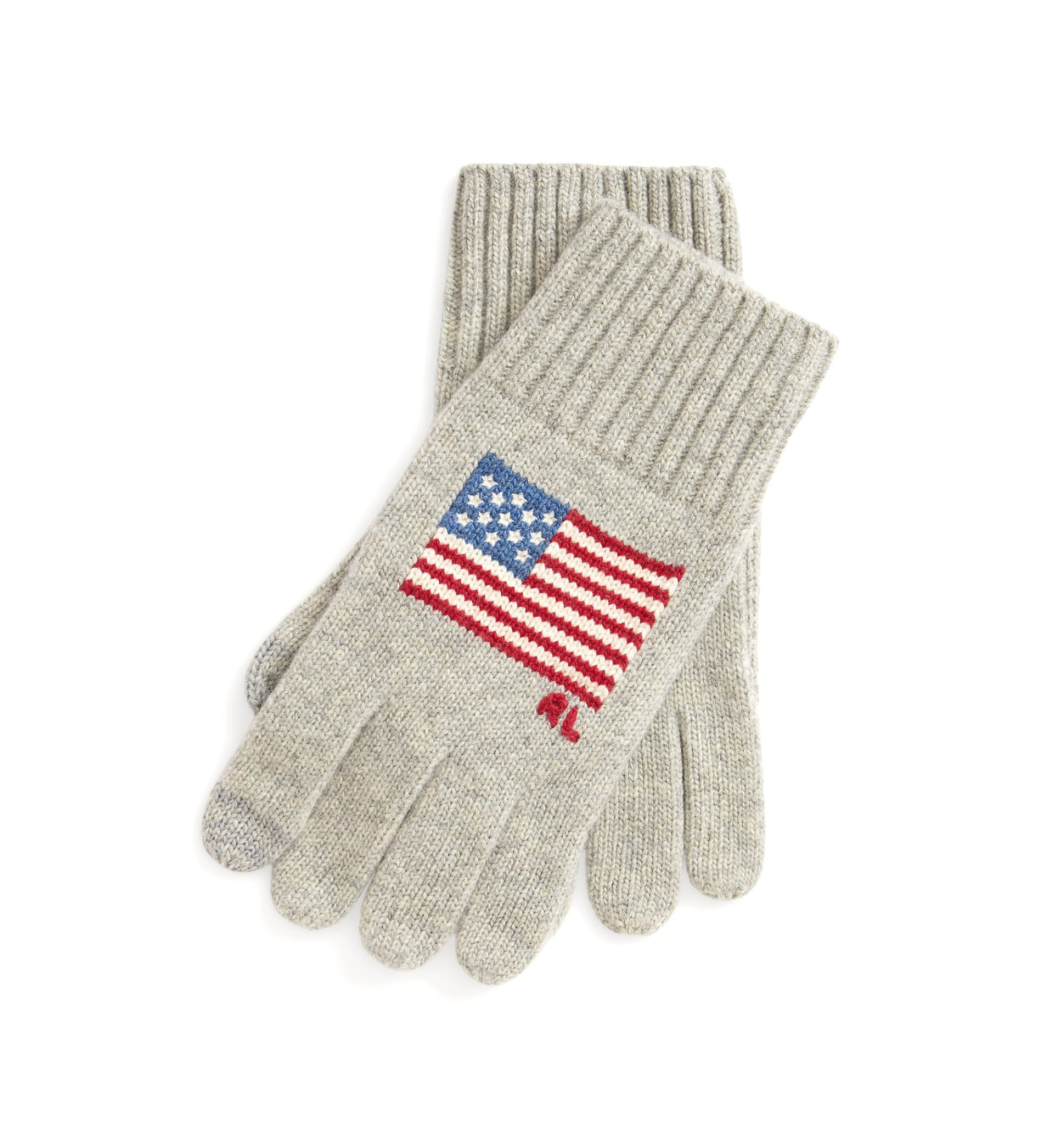 Polo Ralph Lauren für Damen. 449P02045002 Graue Flaggenhandschuhe (OSFA), Lässig, Wolle