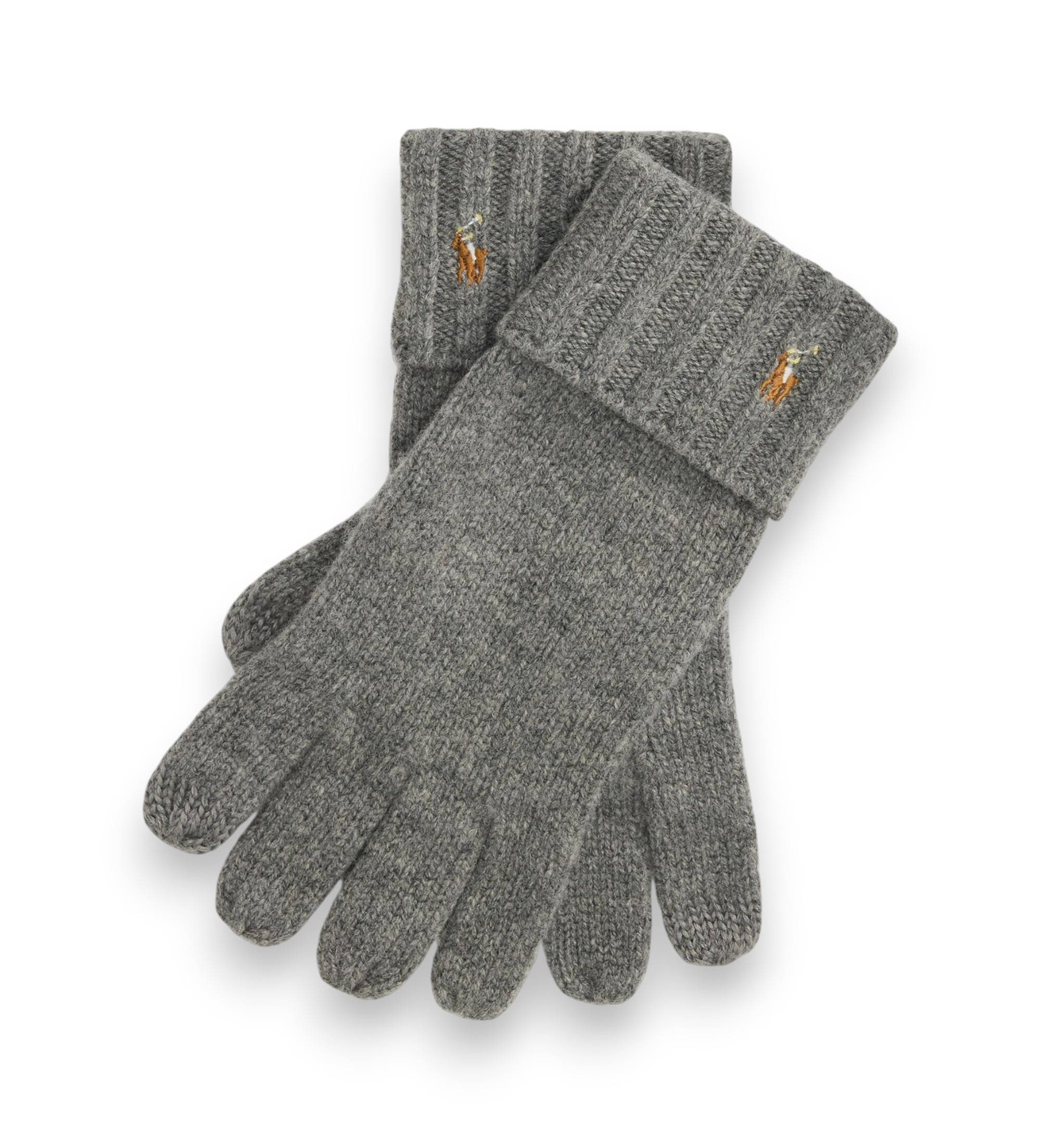 Polo Ralph Lauren für Herren. 449800759001 Touchscreen-Lederhandschuhe (OSFA), Grau, Klassisch