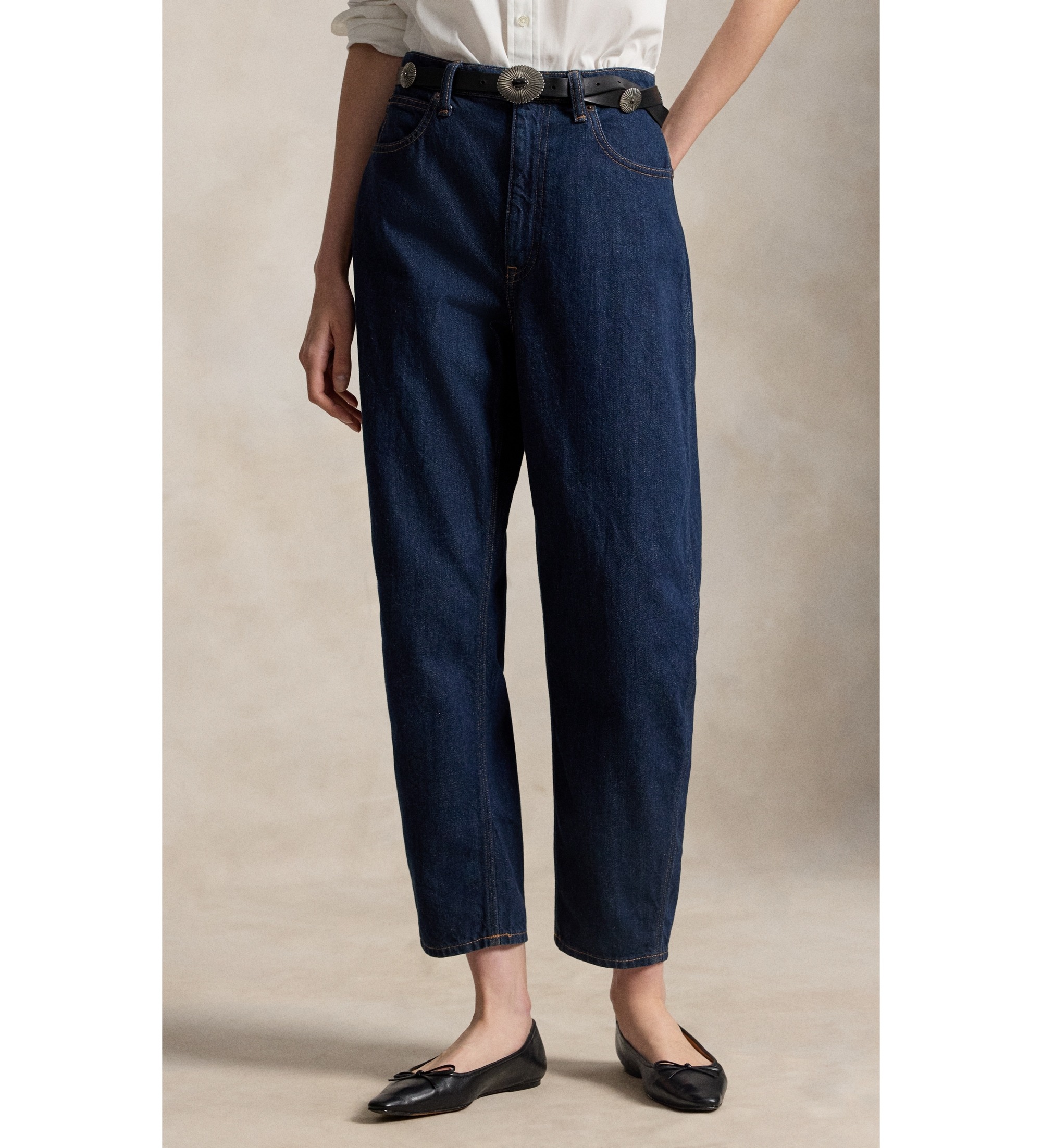 Polo Ralph Lauren für Damen. 211B29852001 Jeans Curved Tapered marineblau (24/32), Lässig, Baumwolle, Denim