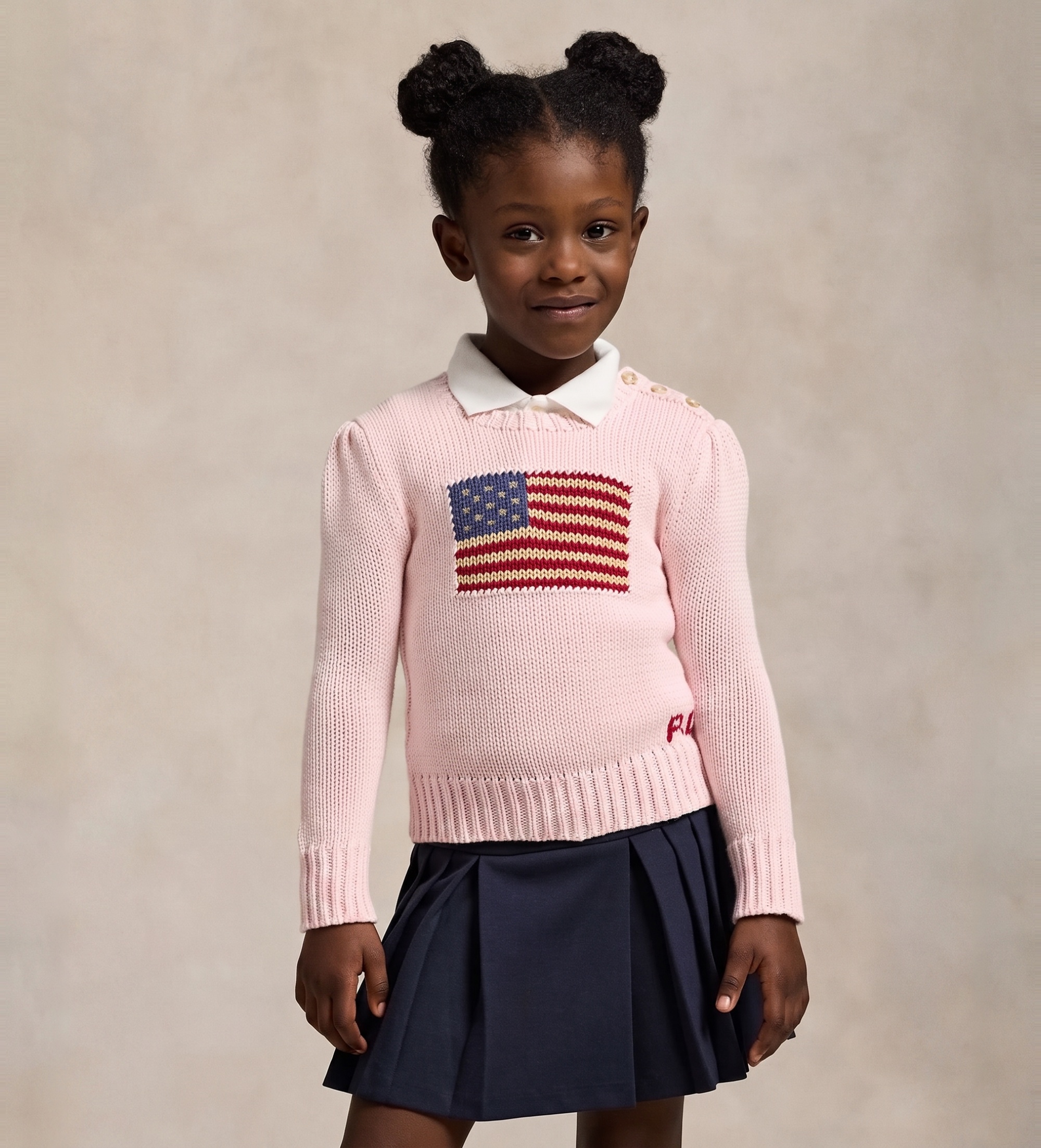 Polo Ralph Lauren für Mädchen. 312668609003 Baumwollpulli mit rosa Fahne (5años= 109/116cm), Lässig, Baumwolle, Kinderbekleidung