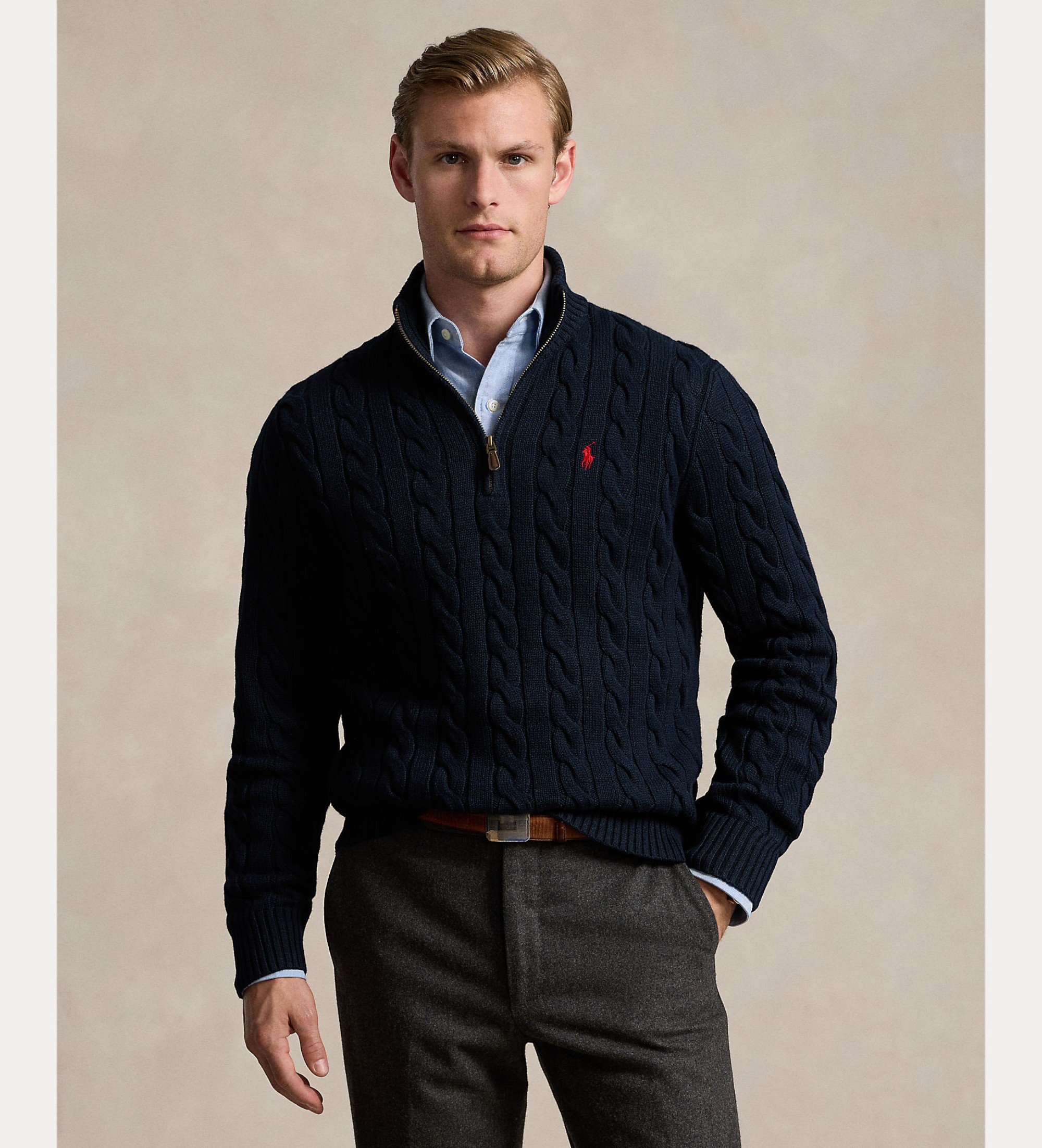 Polo Ralph Lauren für Herren. 710810841001 Pullover Ocho navy (XL), Lässig, Baumwolle, Langarm, Marine