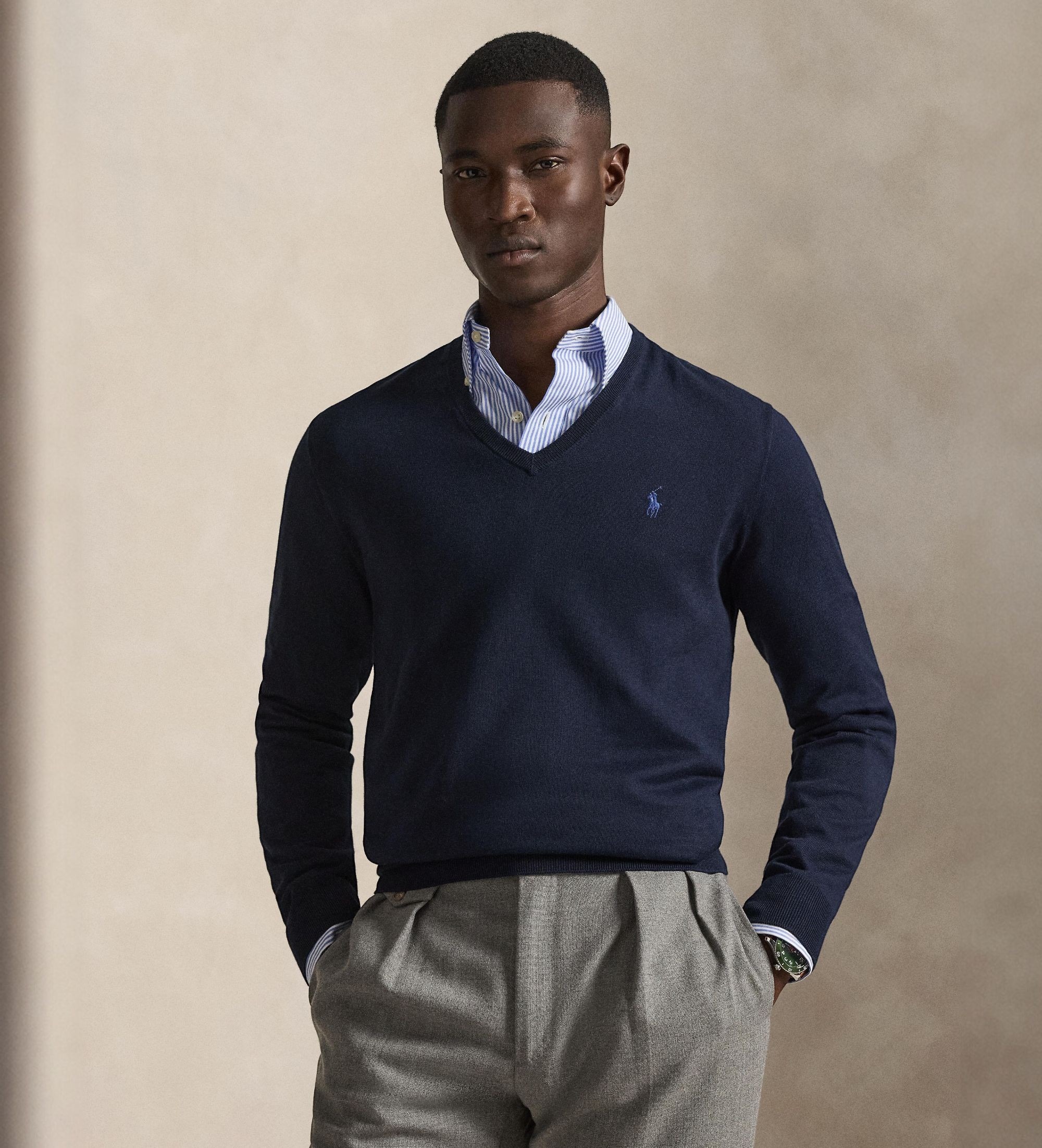 Polo Ralph Lauren für Herren. 710670789004 Slim Fit Pullover navy (S), Lässig, Baumwolle, Marine