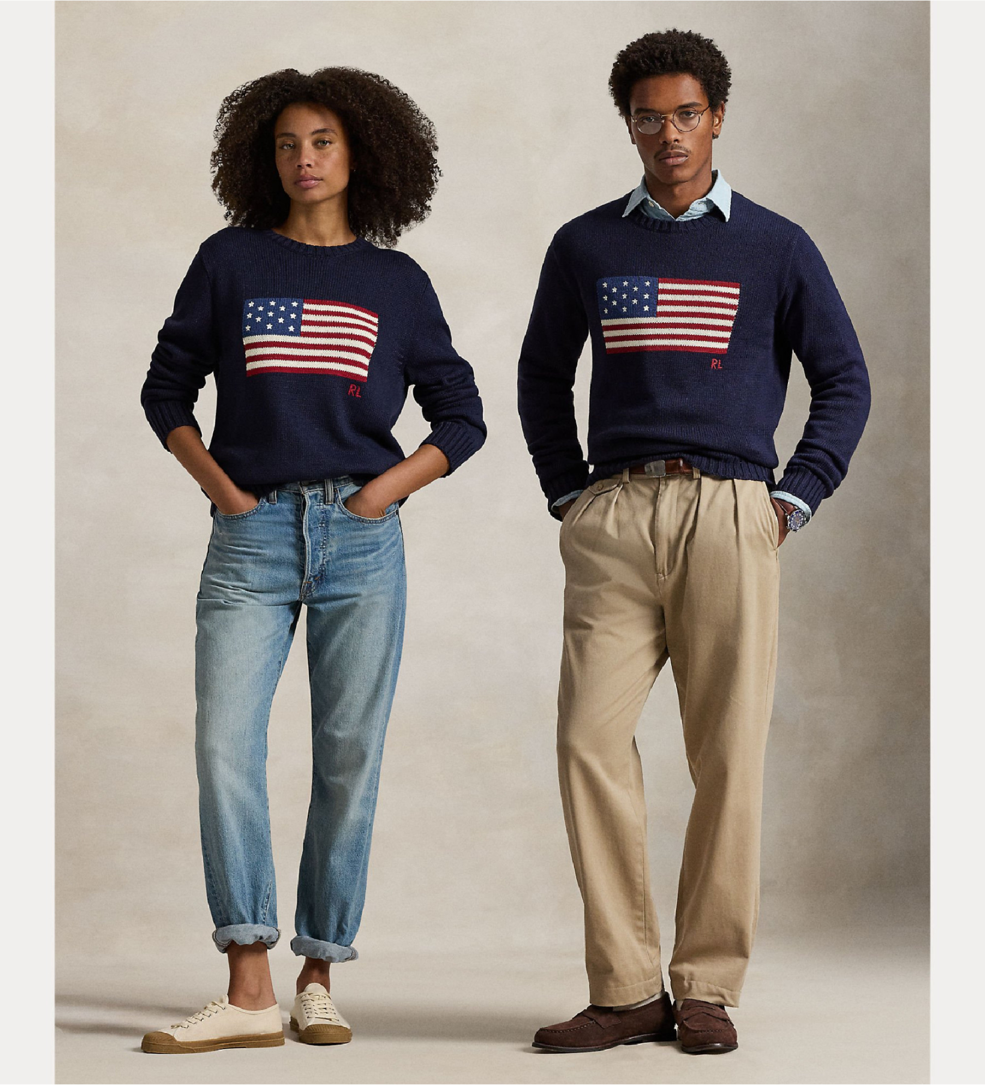 Polo Ralph Lauren Unisex. 710718281006 Marineflaggen-Pullover (L), Lässig, Baumwolle