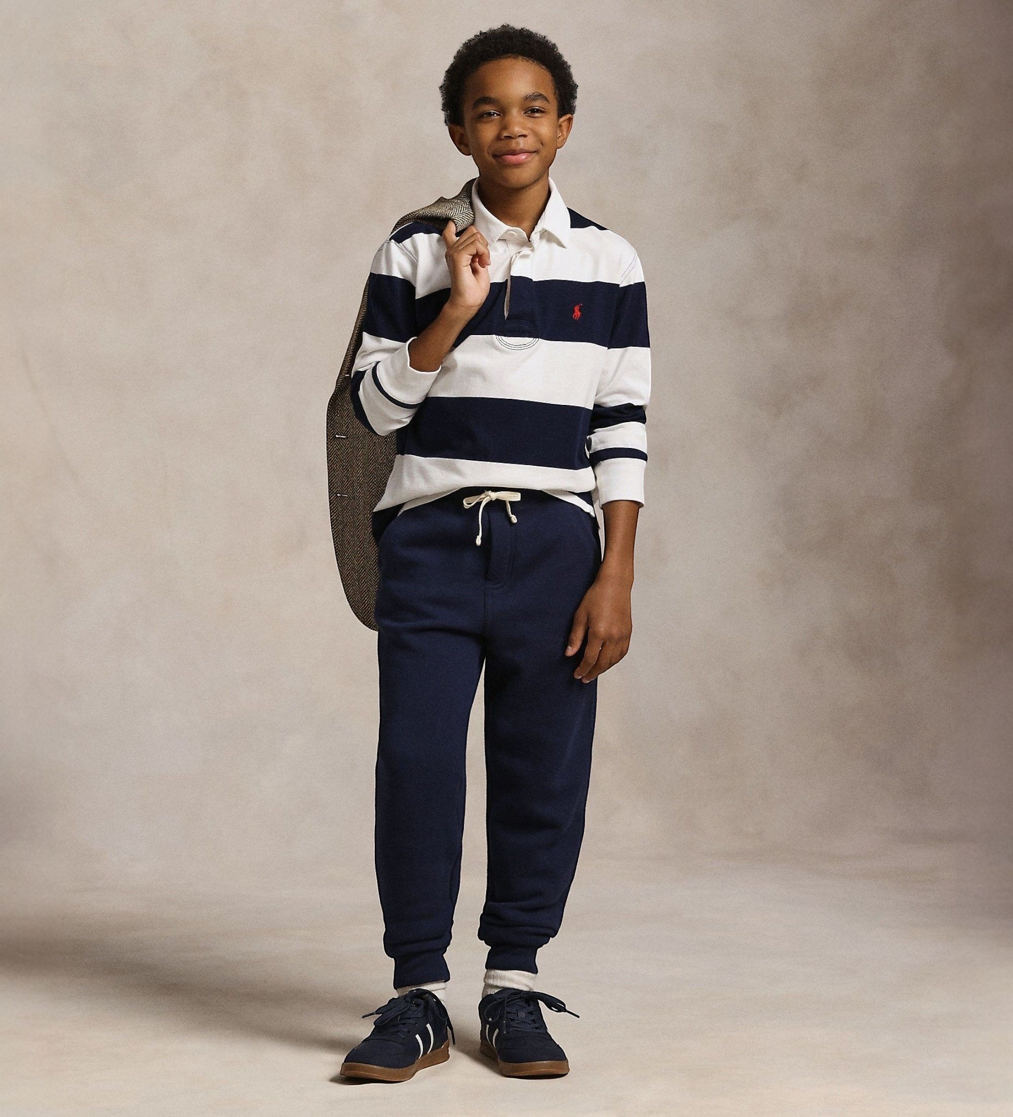 Polo Ralph Lauren für Jungen. 323720897003 Marineblaue Fleece-Jogginghose ((L) 10/12años= 150/161cm), Lässig, Baumwolle, Kinderbekleidung